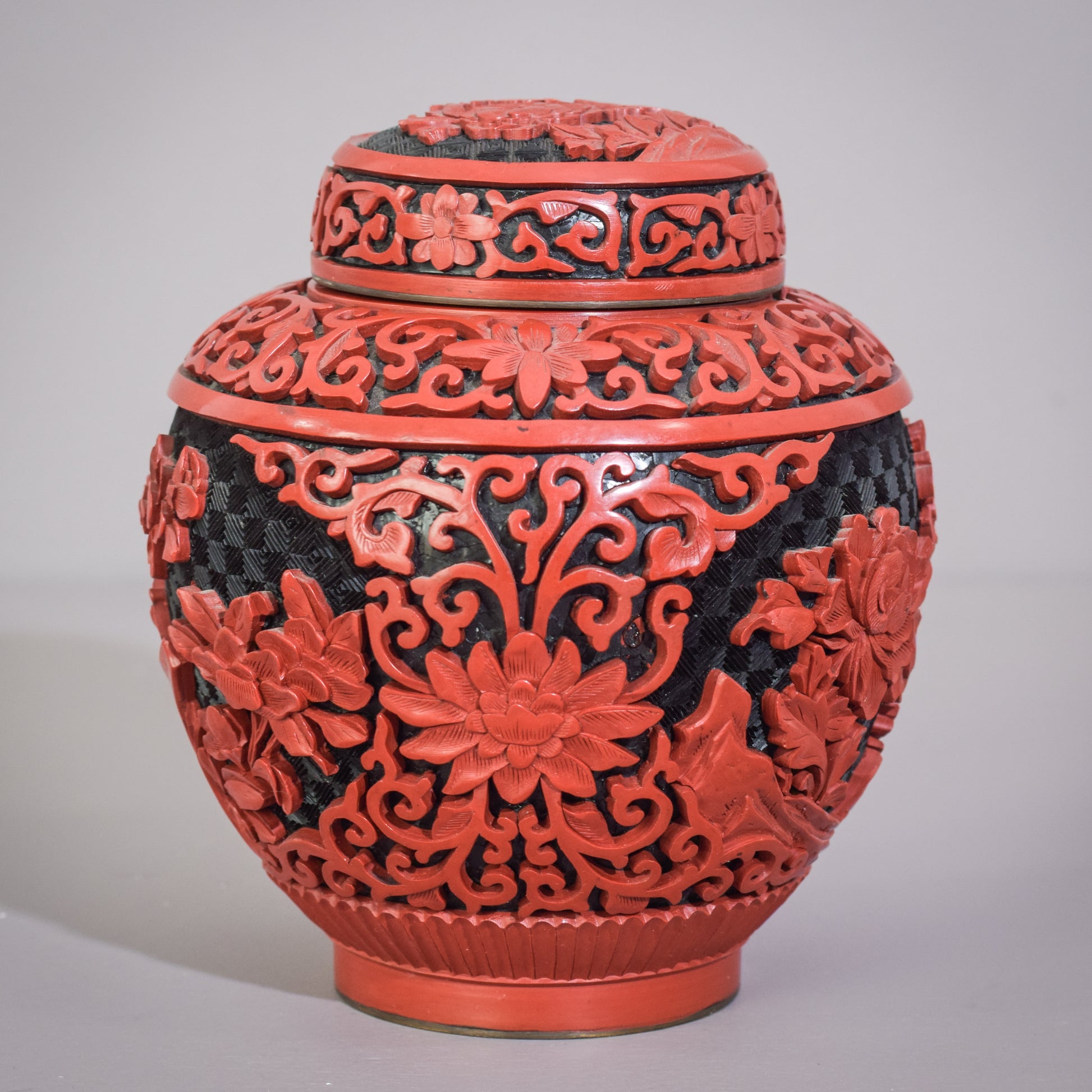 Carved and Lacquered - Chinese Ginger Jar - Modern Decorative