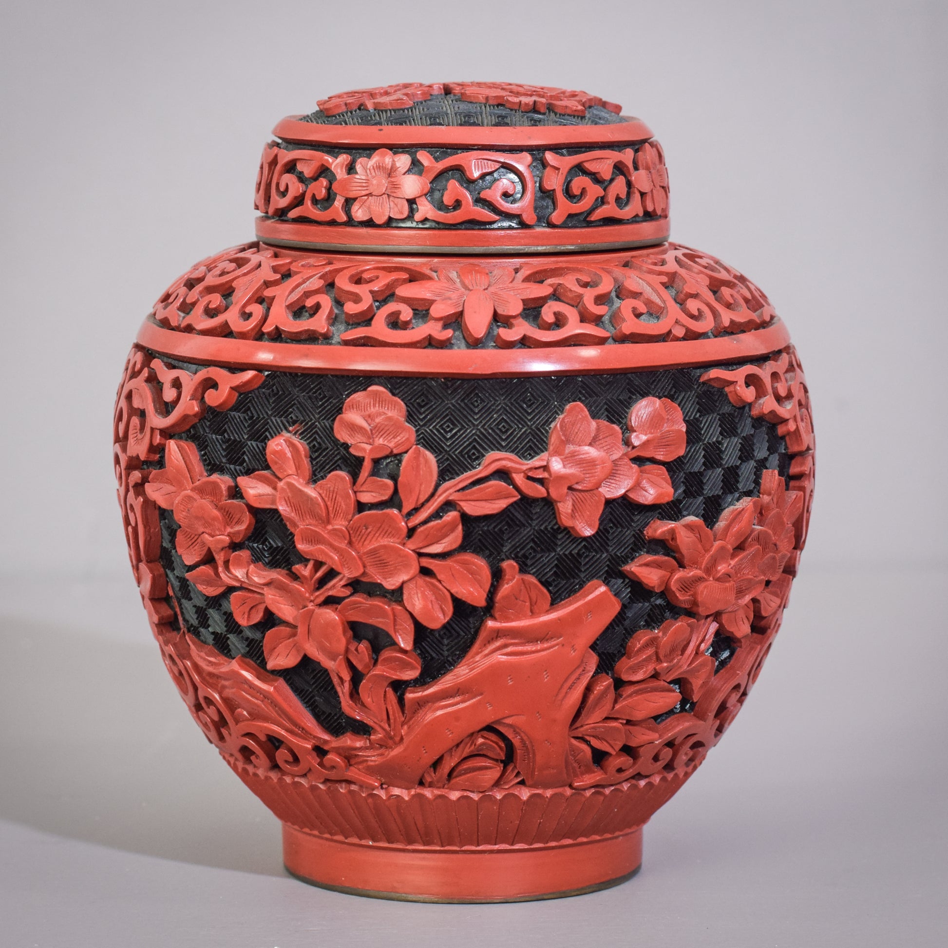 Carved and Lacquered - Chinese Ginger Jar - Modern Decorative