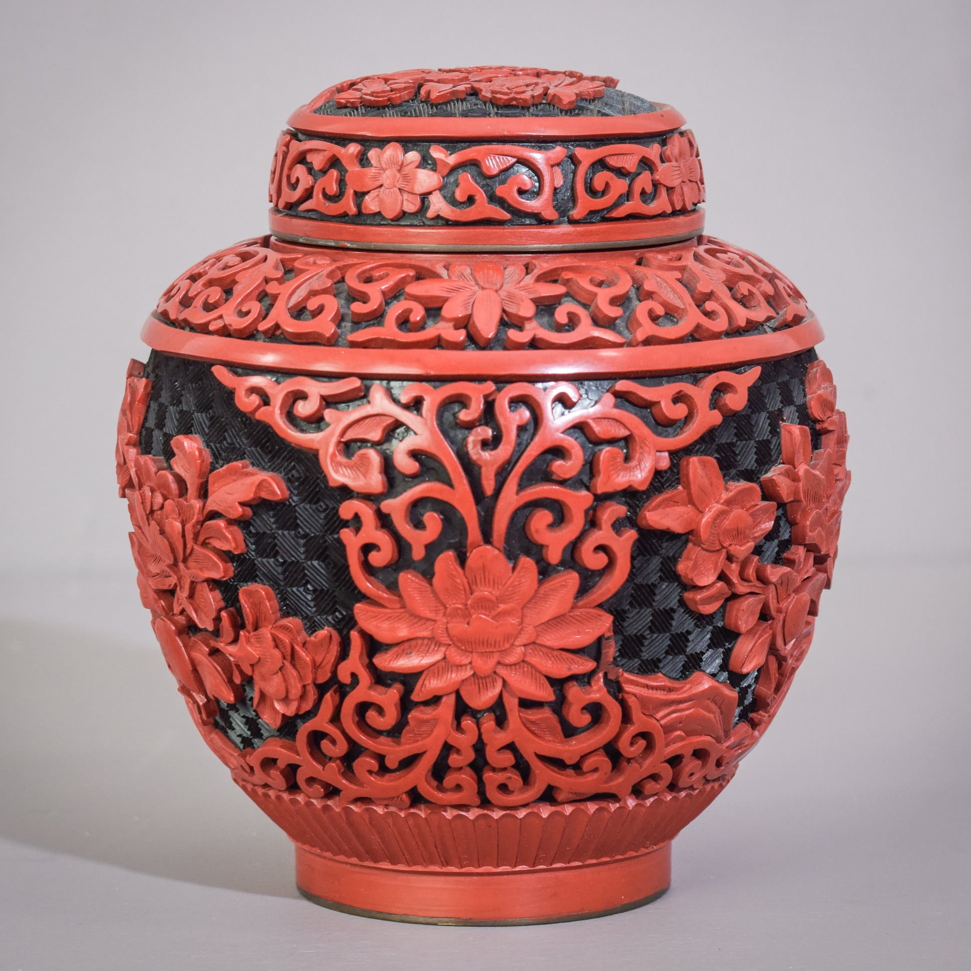 Carved and Lacquered - Chinese Ginger Jar - Modern Decorative