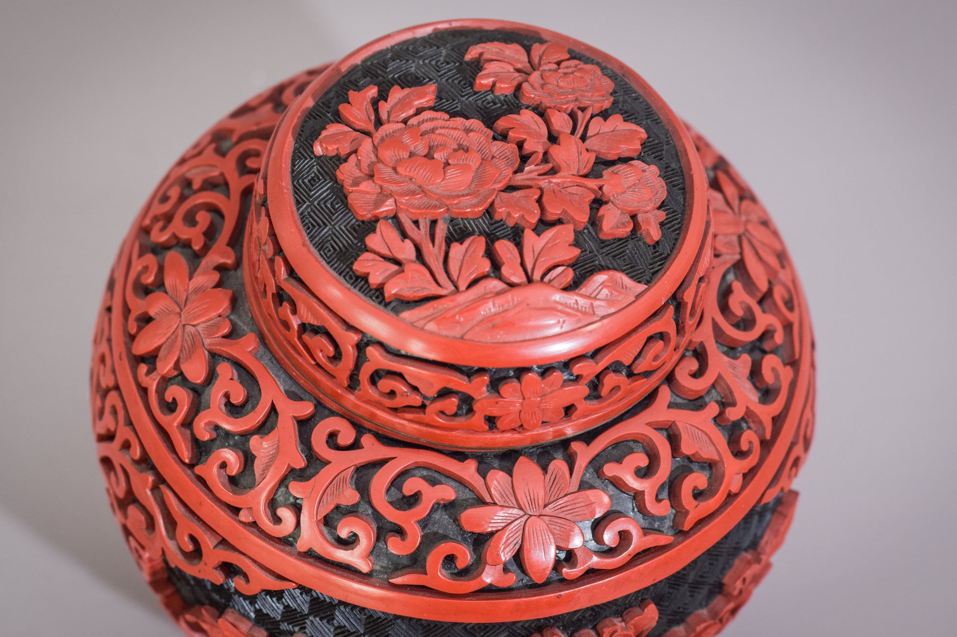 Carved and Lacquered - Chinese Ginger Jar - Modern Decorative