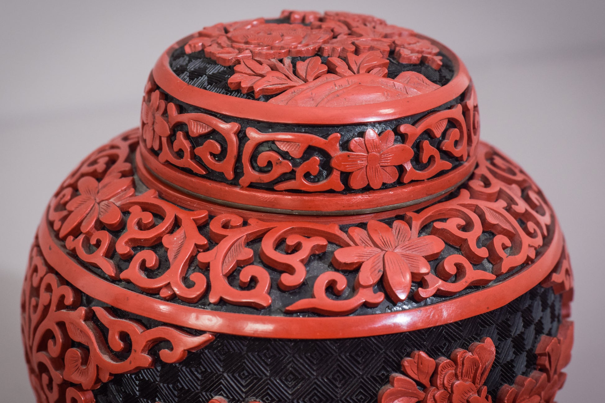 Carved and Lacquered - Chinese Ginger Jar - Modern Decorative