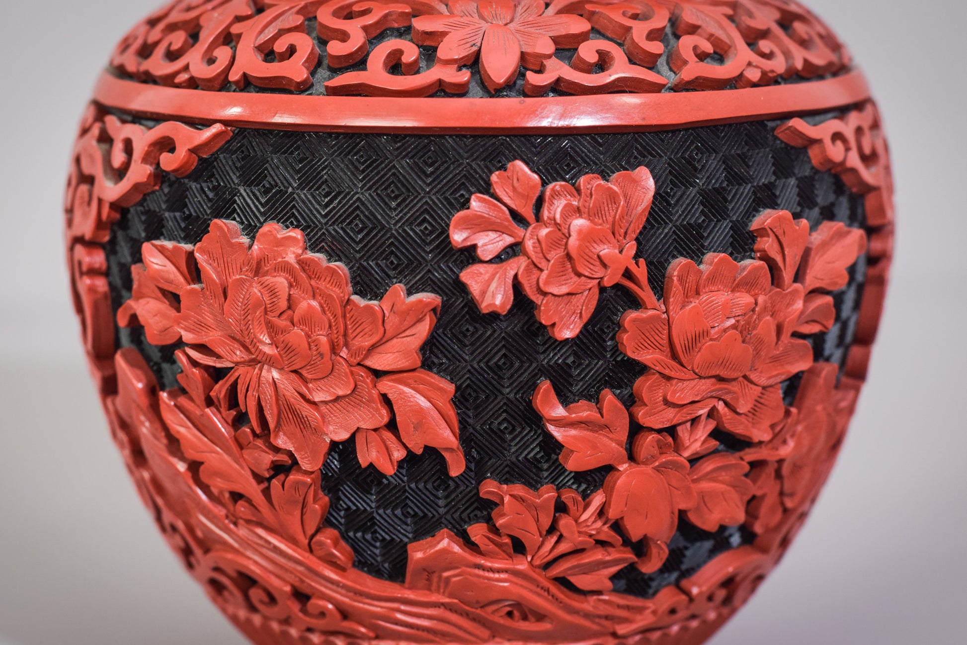 Carved and Lacquered - Chinese Ginger Jar - Modern Decorative