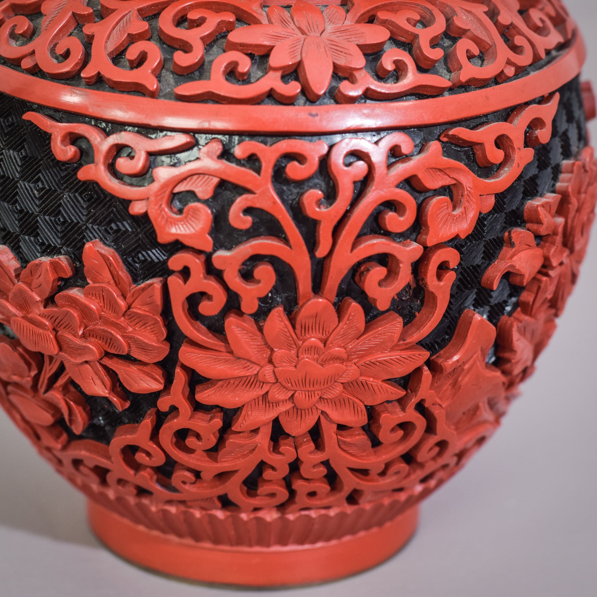 Carved and Lacquered - Chinese Ginger Jar - Modern Decorative