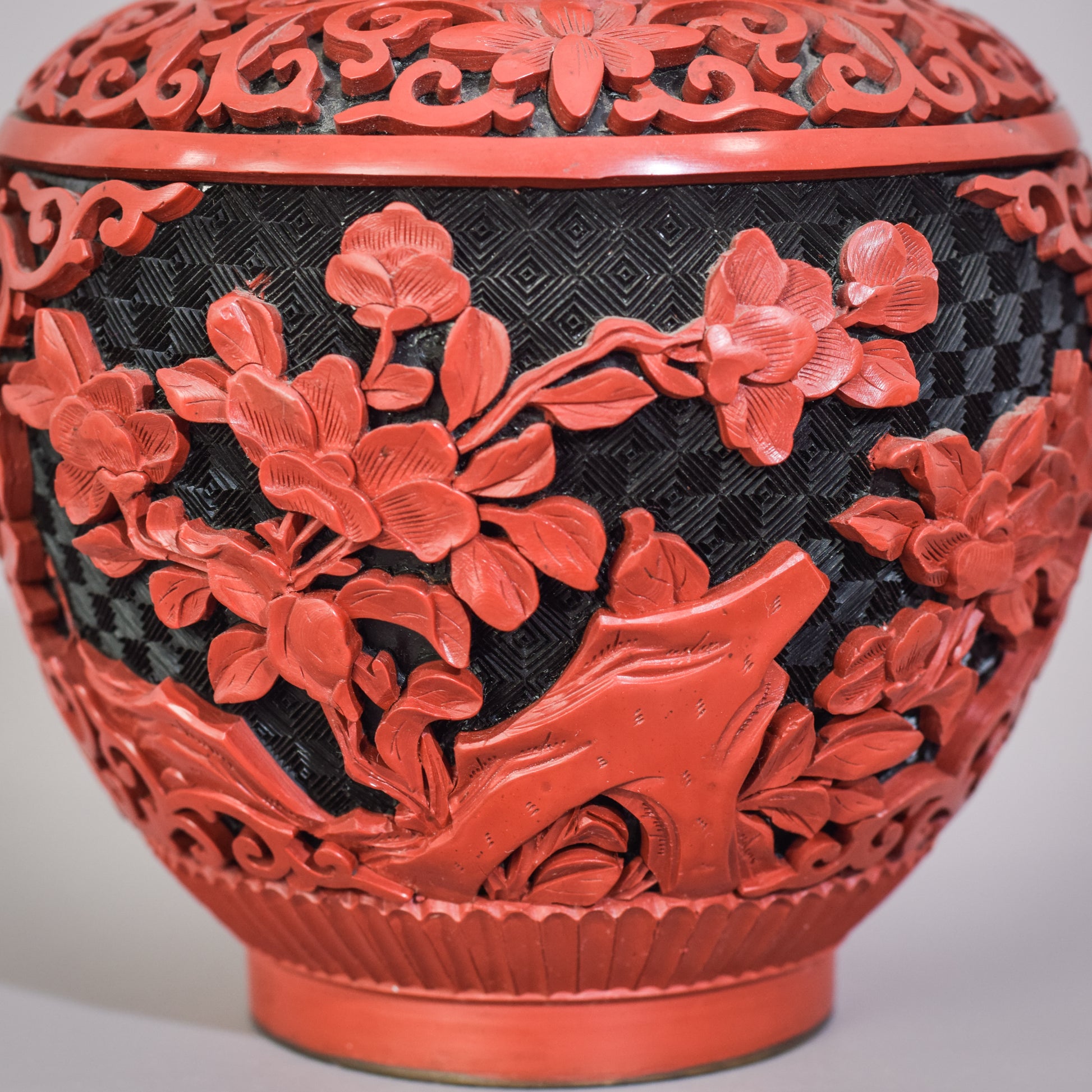 Carved and Lacquered - Chinese Ginger Jar - Modern Decorative