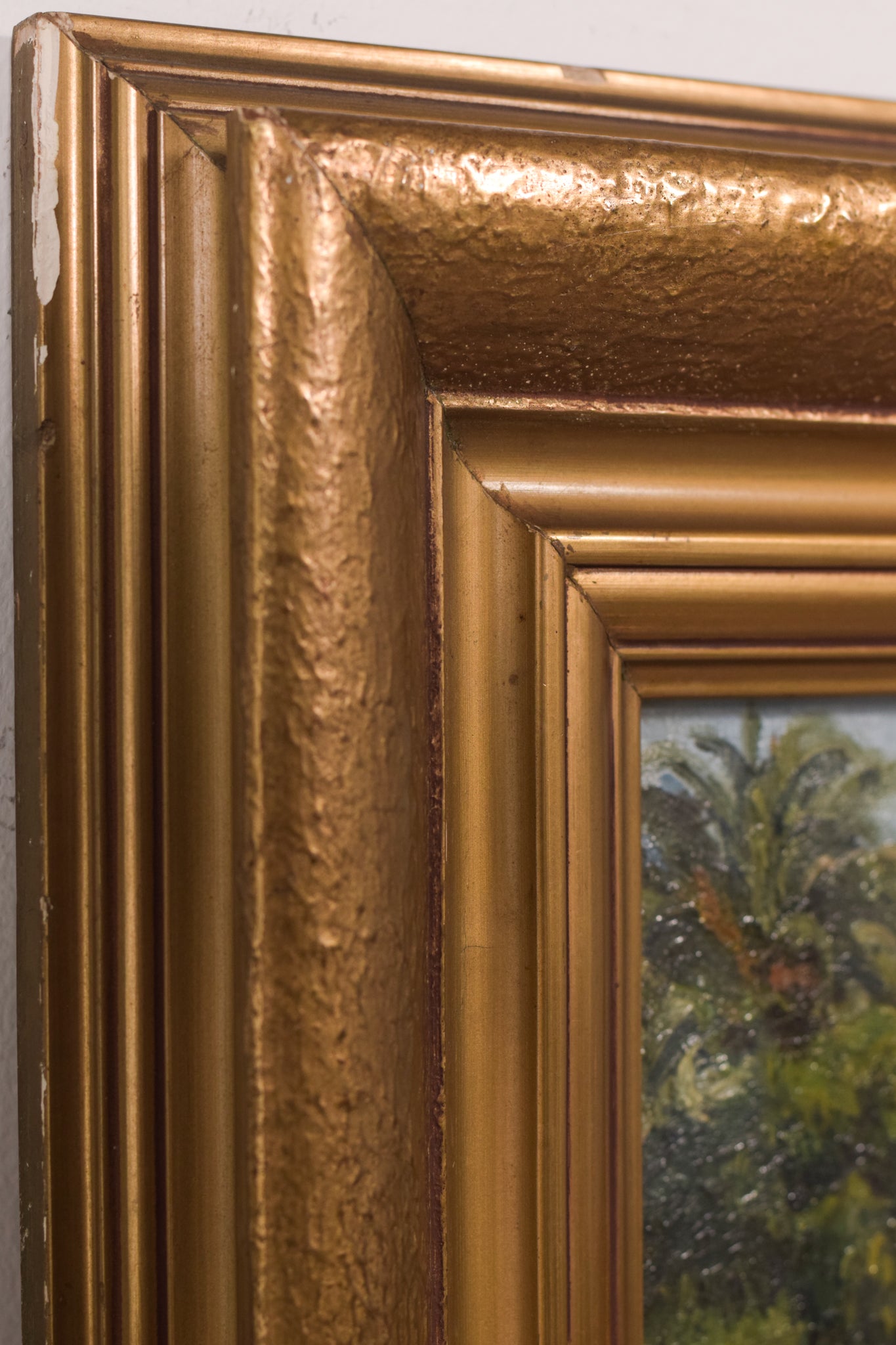Impressionist Oil of Villa and Palm Trees - Modern Decorative