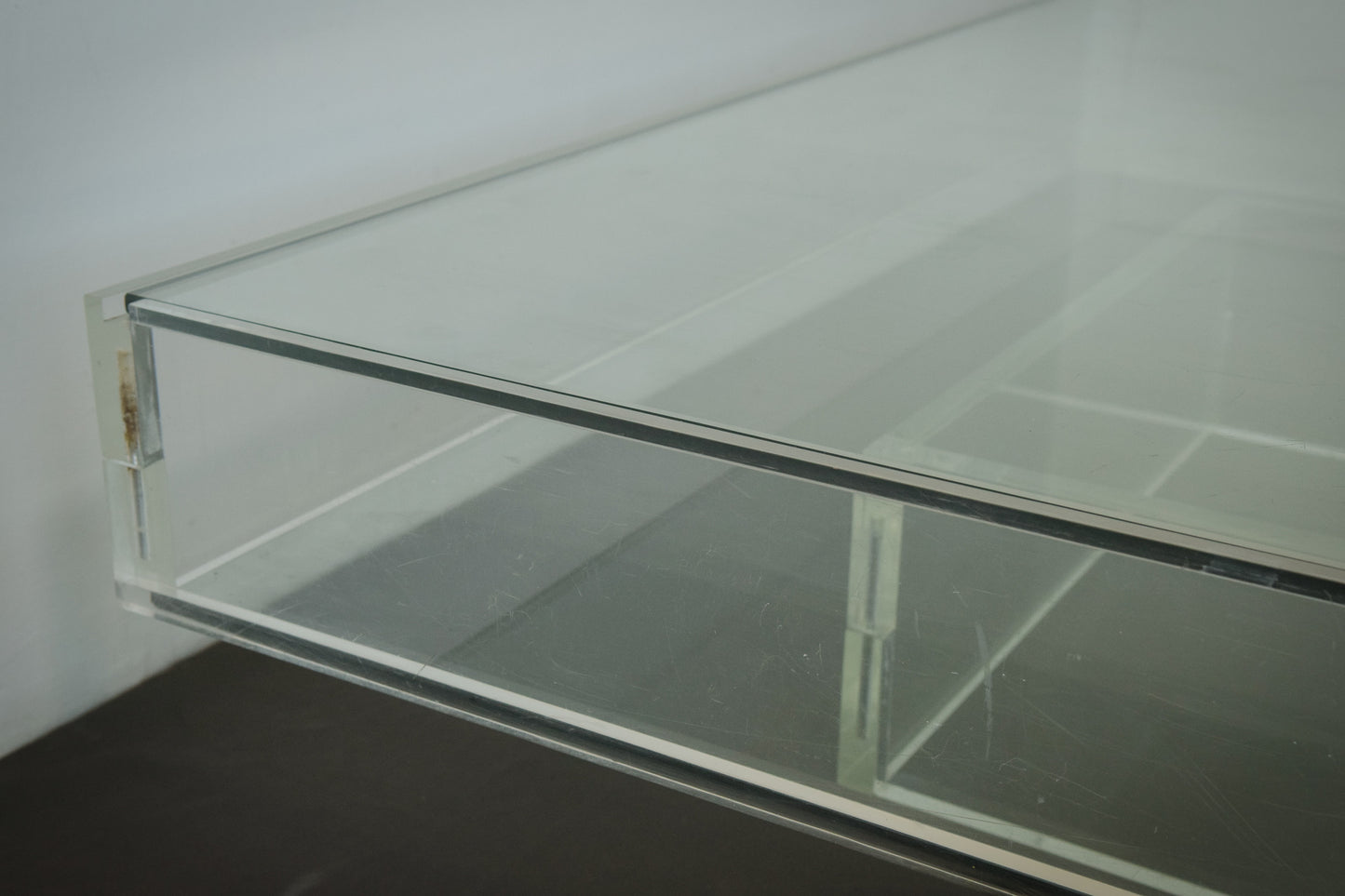 Large Modernist - 70s glass and perspex - Coffee table