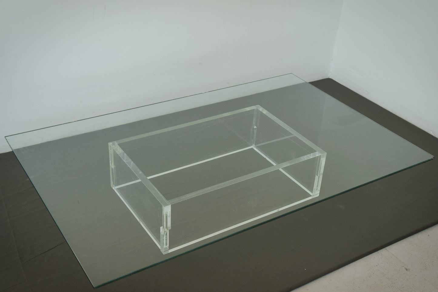 Large Modernist - 70s glass and perspex - Coffee table
