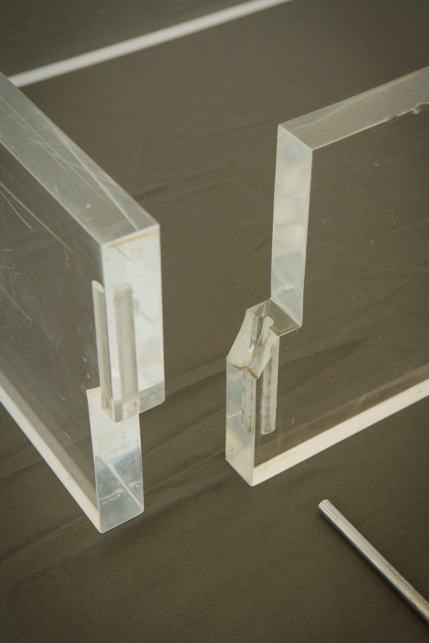 Large Modernist - 70s glass and perspex - Coffee table