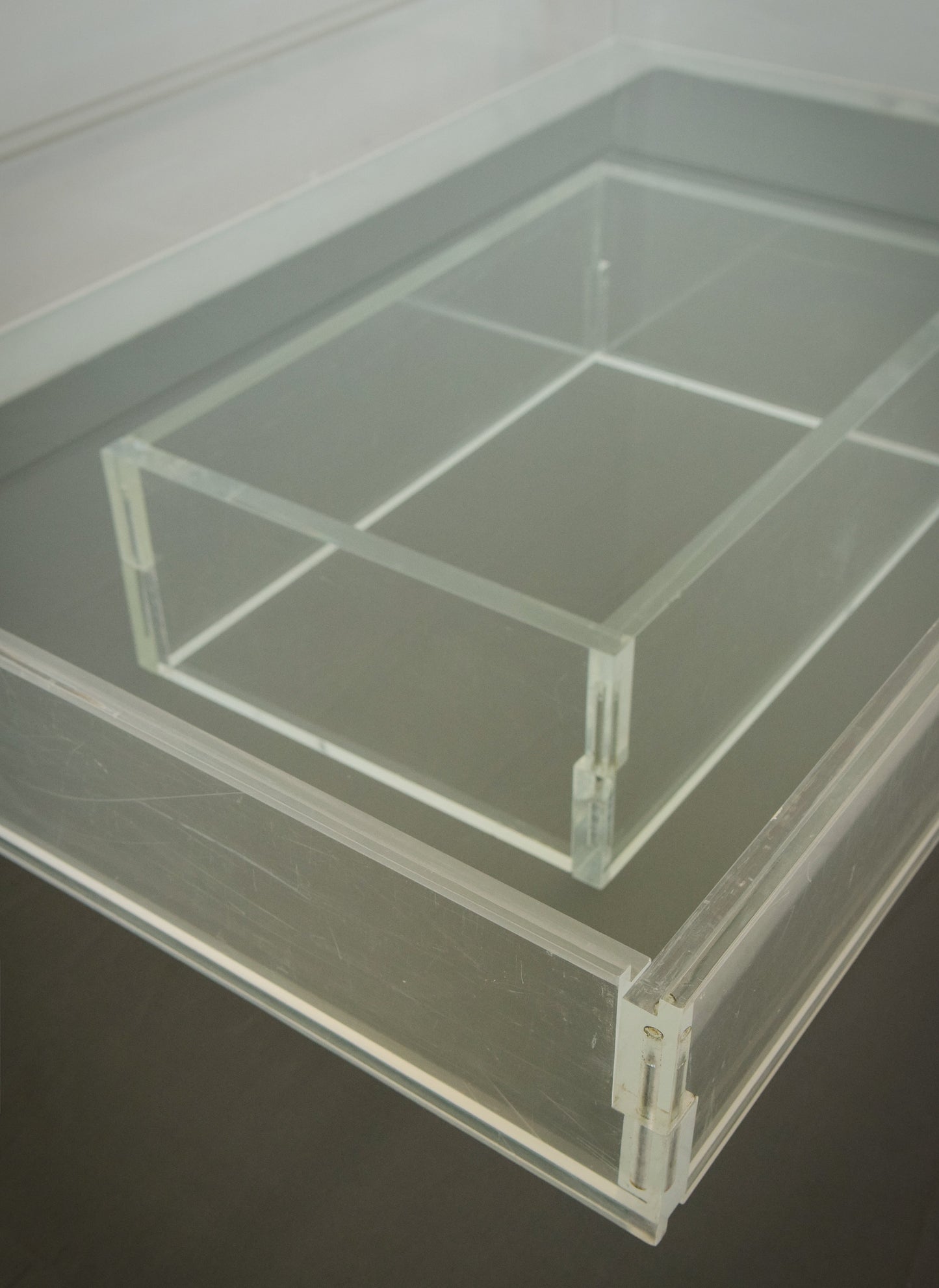 Large Modernist - 70s glass and perspex - Coffee table