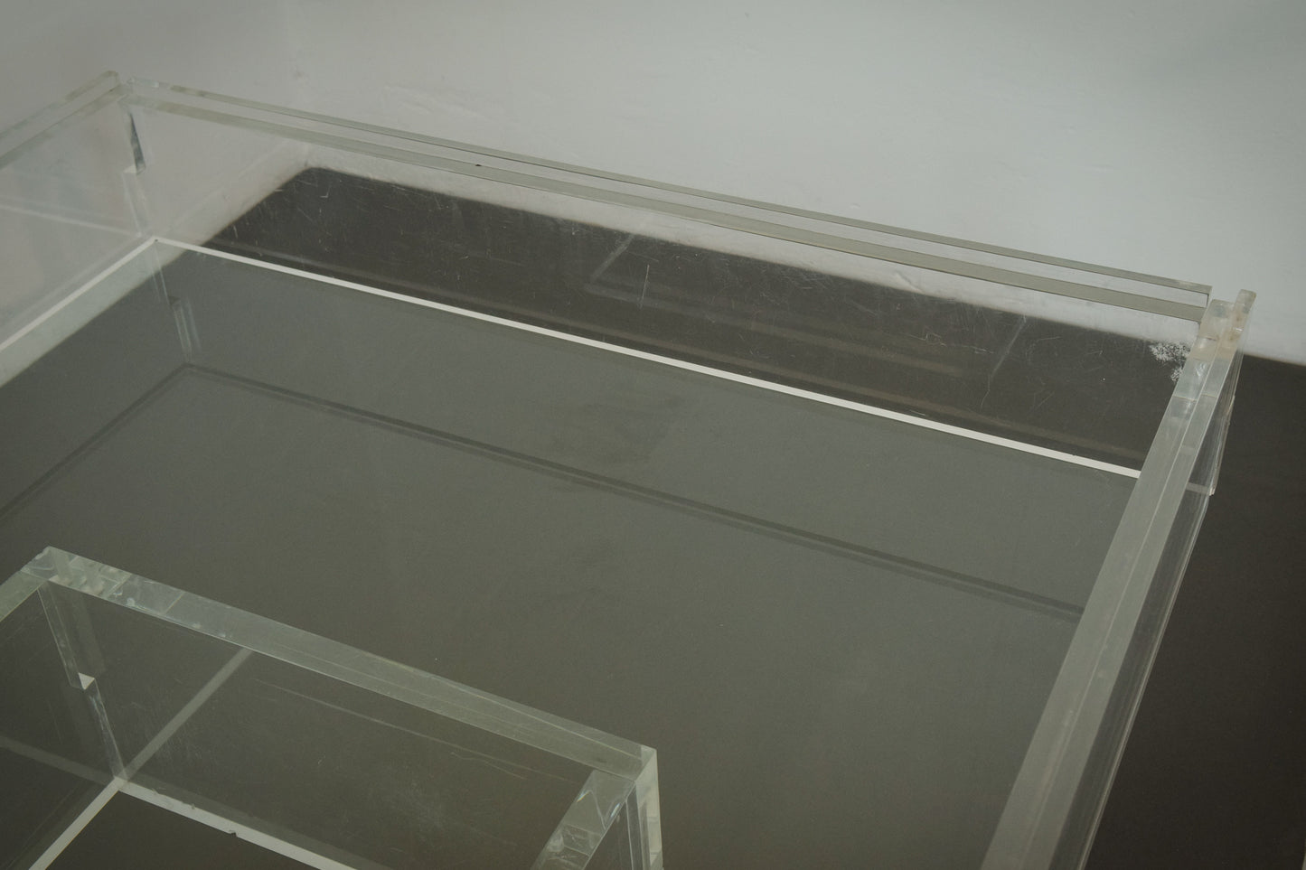 Large Modernist - 70s glass and perspex - Coffee table