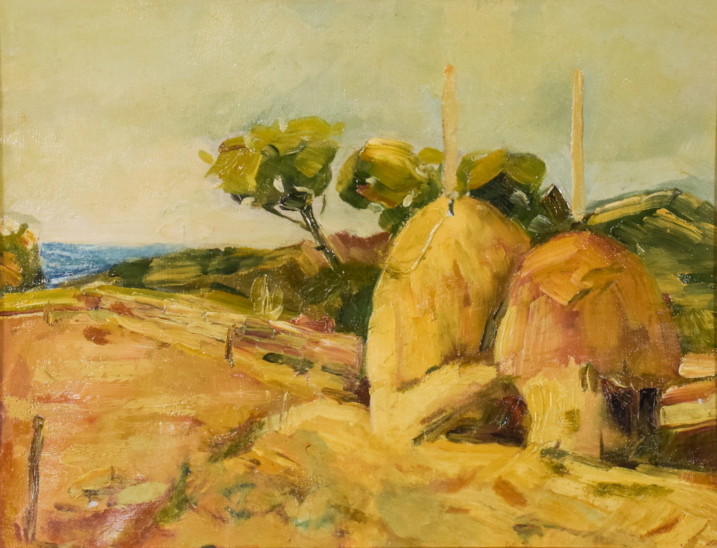 Post Impressionist - Landscape with Haystacks - Modern Decorative