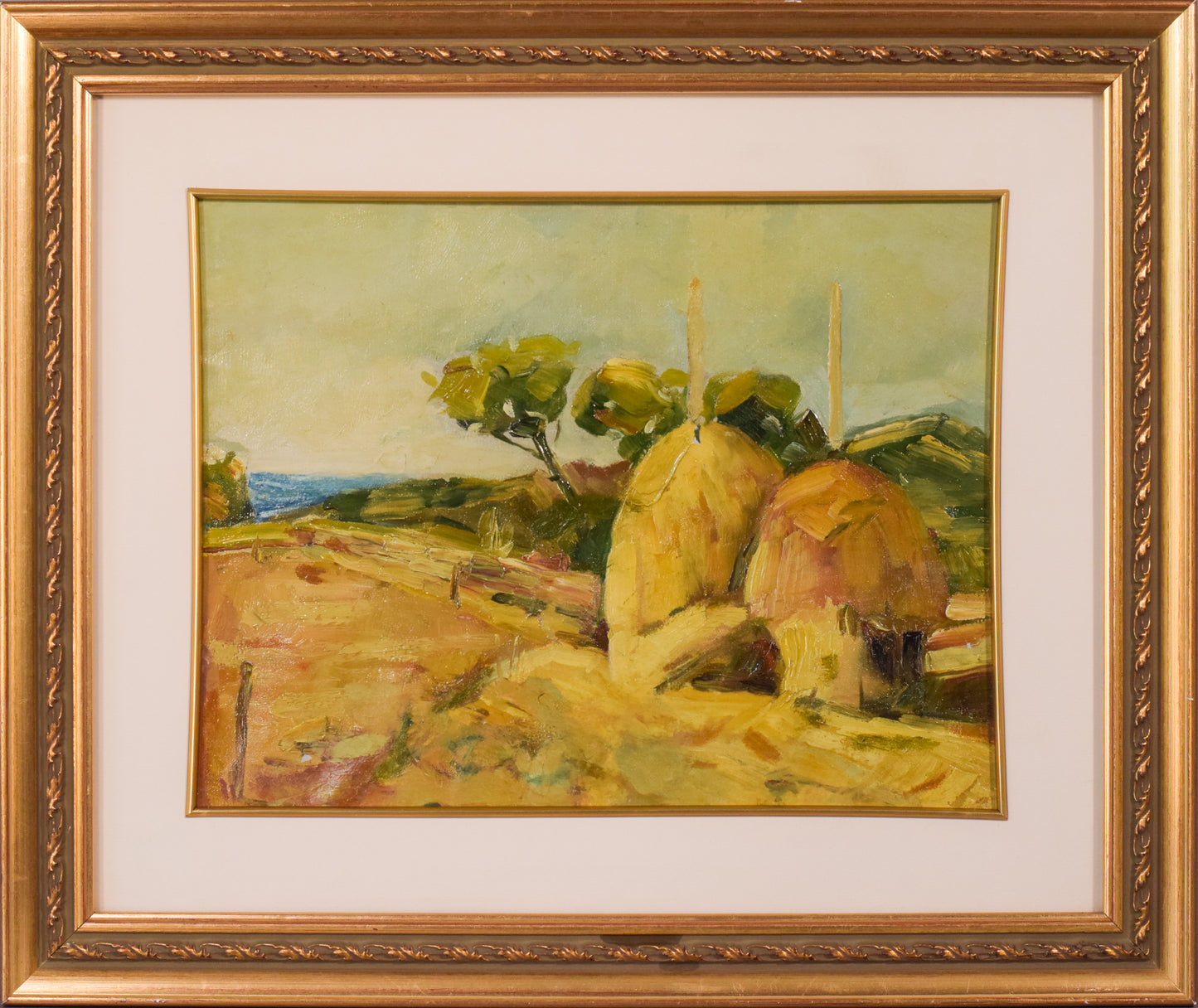 Post Impressionist - Landscape with Haystacks - Modern Decorative