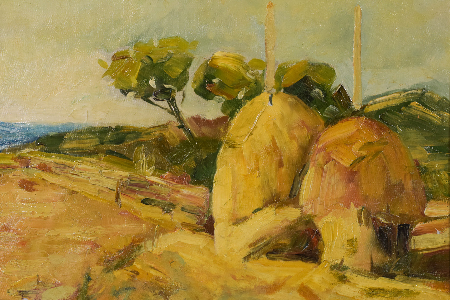 Post Impressionist - Landscape with Haystacks - Modern Decorative