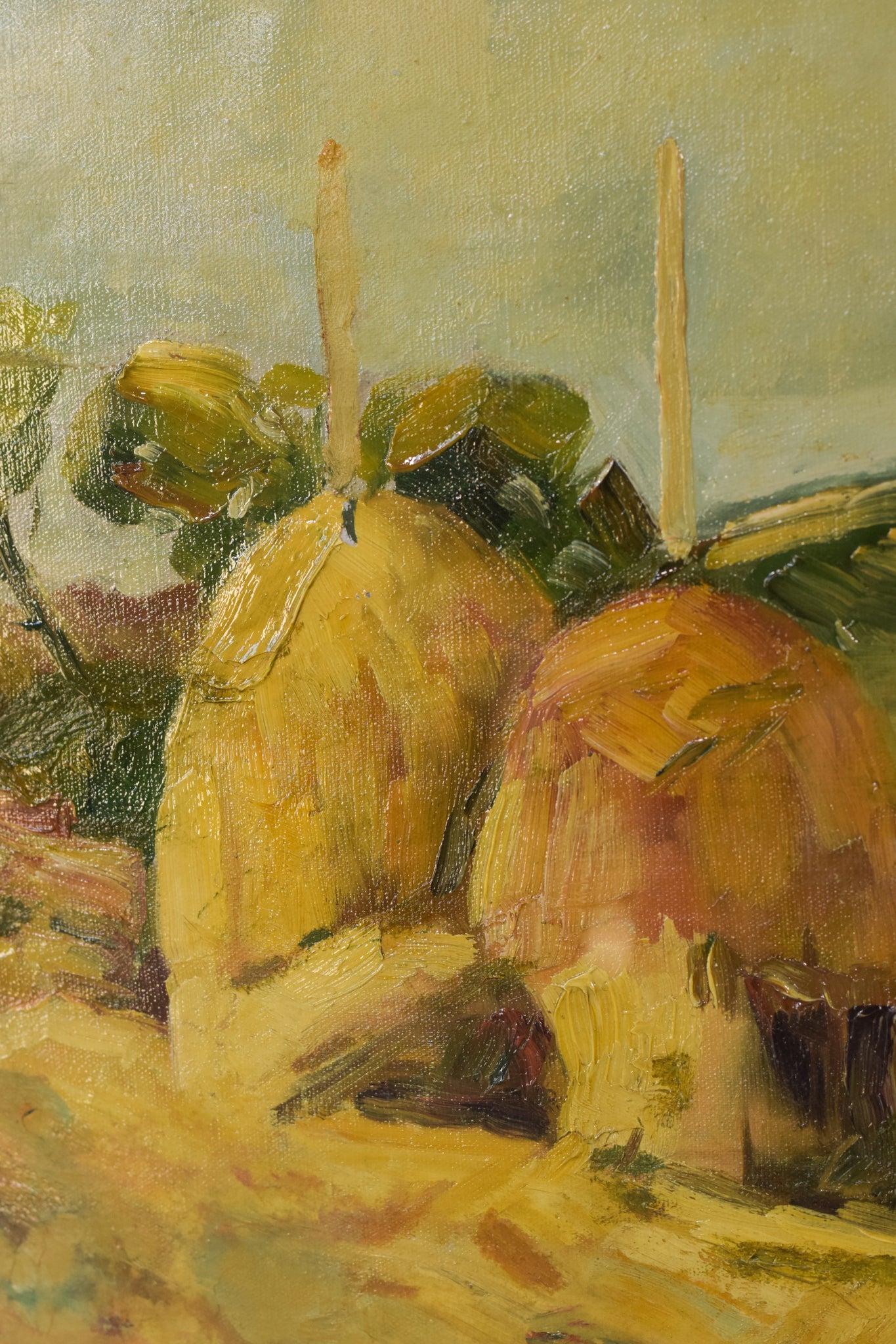 Post Impressionist - Landscape with Haystacks - Modern Decorative