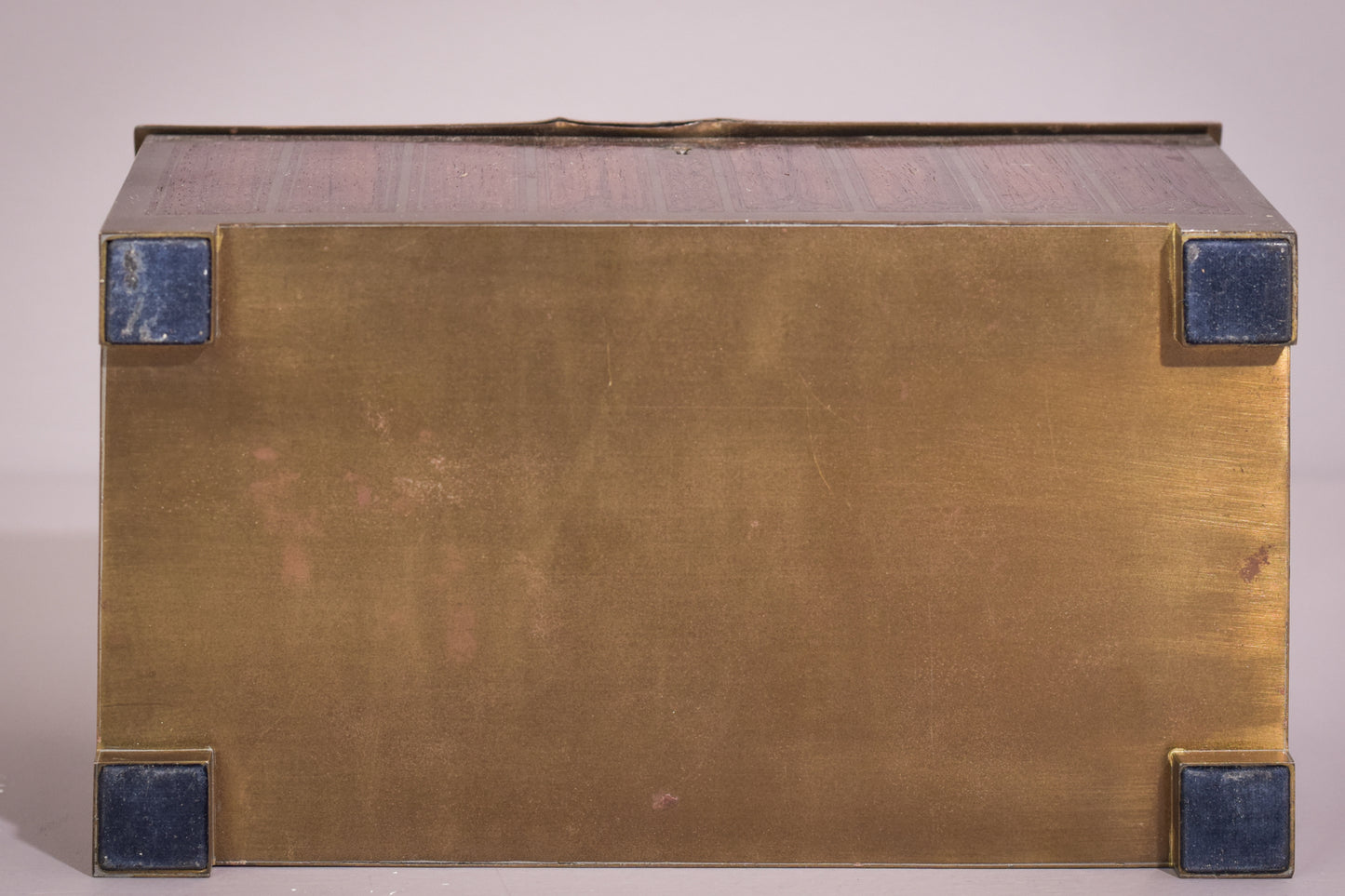 Art Nouveau Wooden Box with Brass Inlay - Modern Decorative