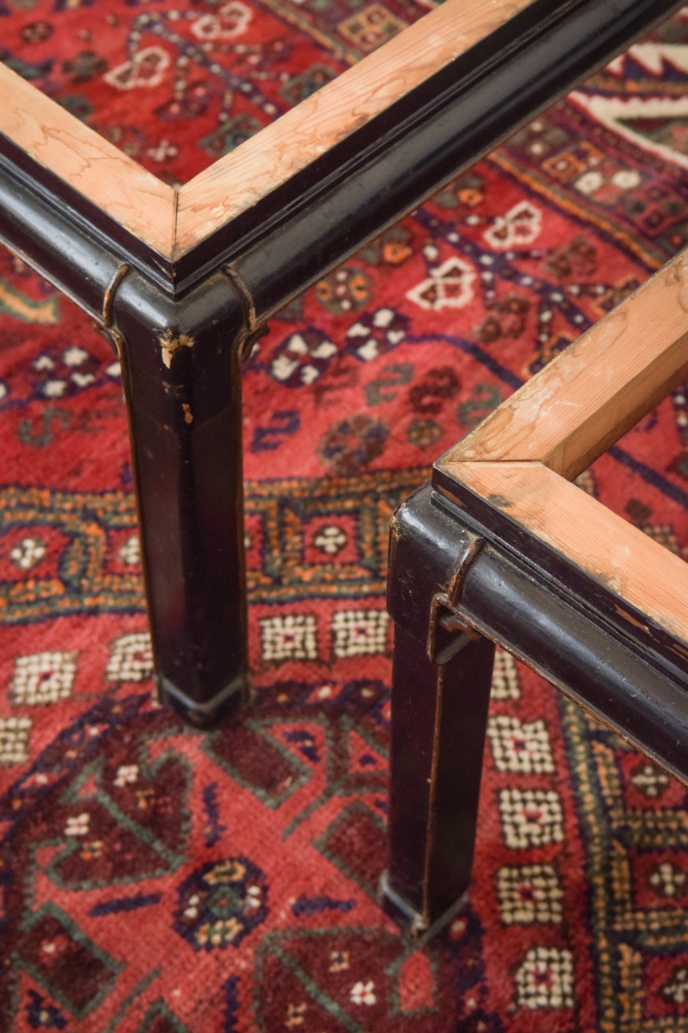 Pair of Lacquered 19th/20th Century Marble Topped Tables - Modern Decorative