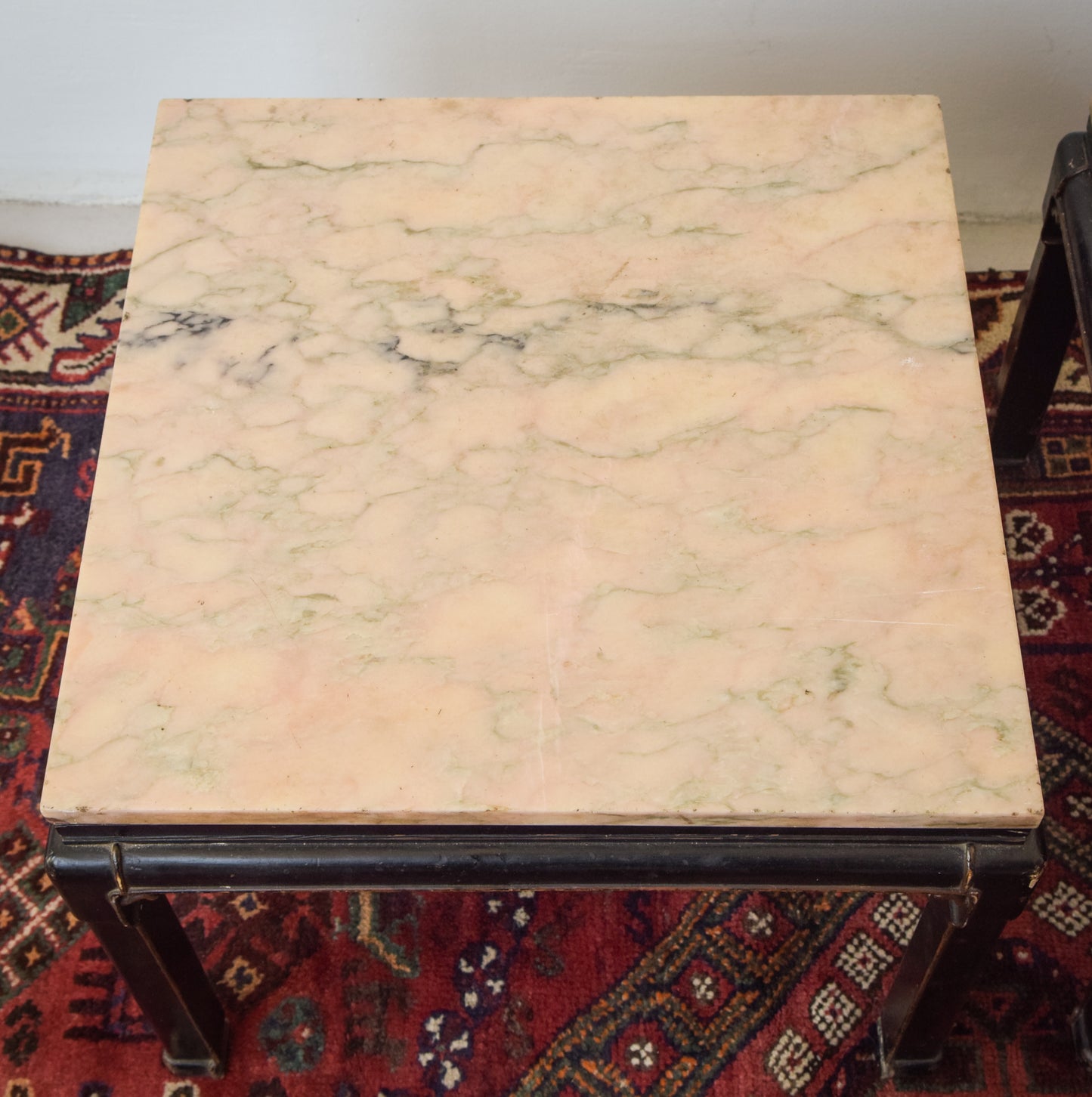 Pair of Lacquered 19th/20th Century Marble Topped Tables - Modern Decorative