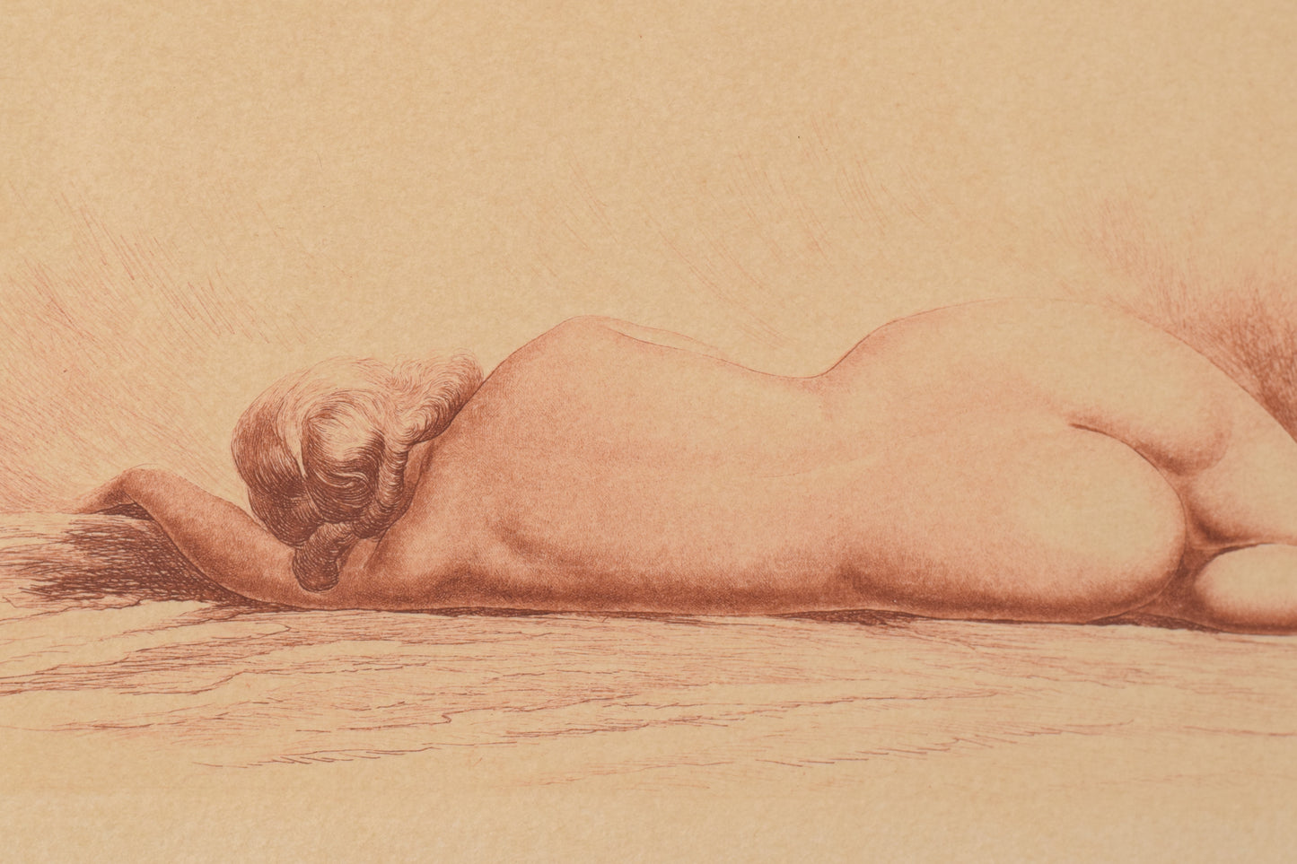 Jean Auguste Vyboud - Framed Nude Etching - Modern Decorative