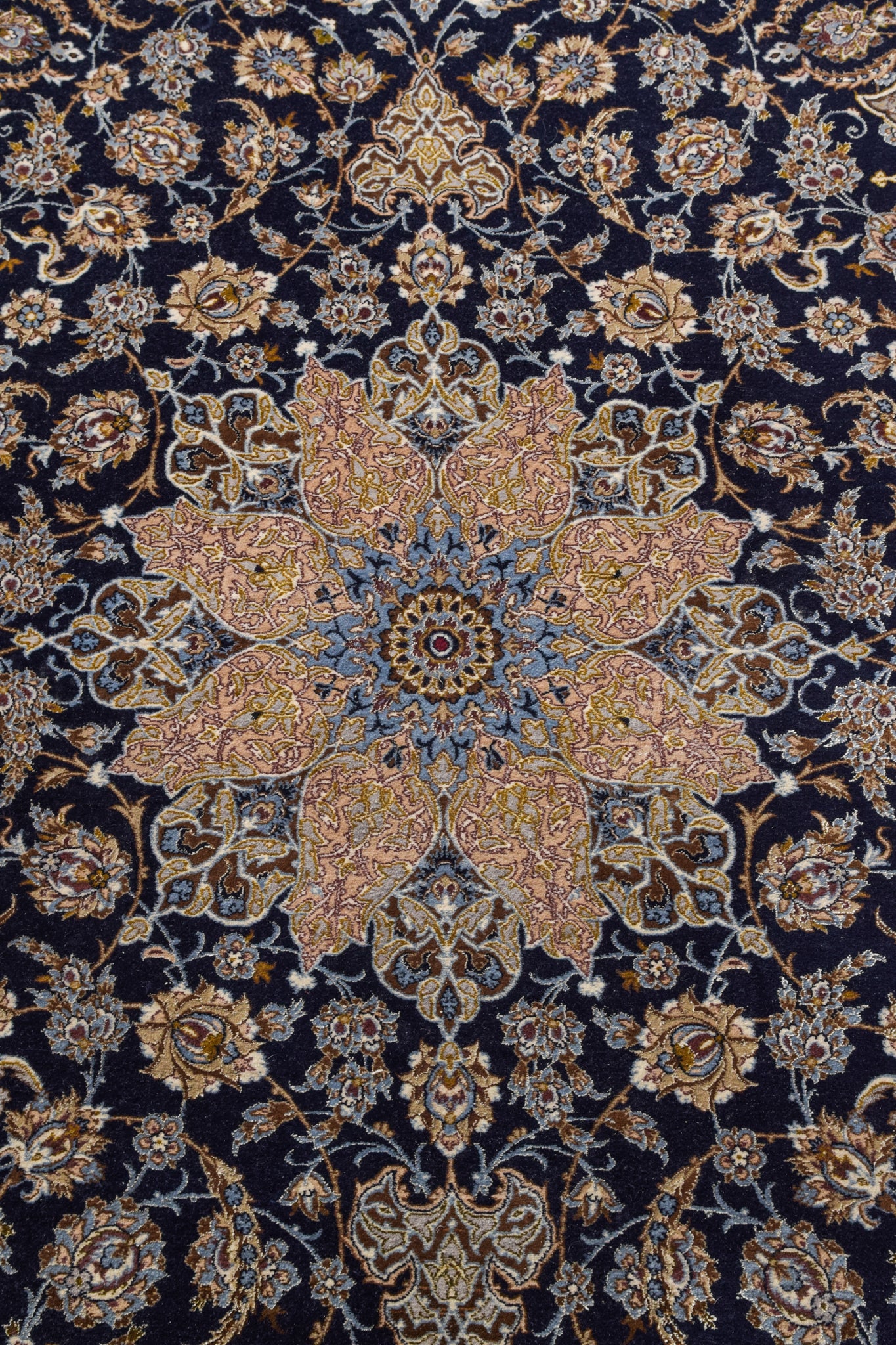 Handwoven Blue Medallion Ground Rug - Modern Decorative