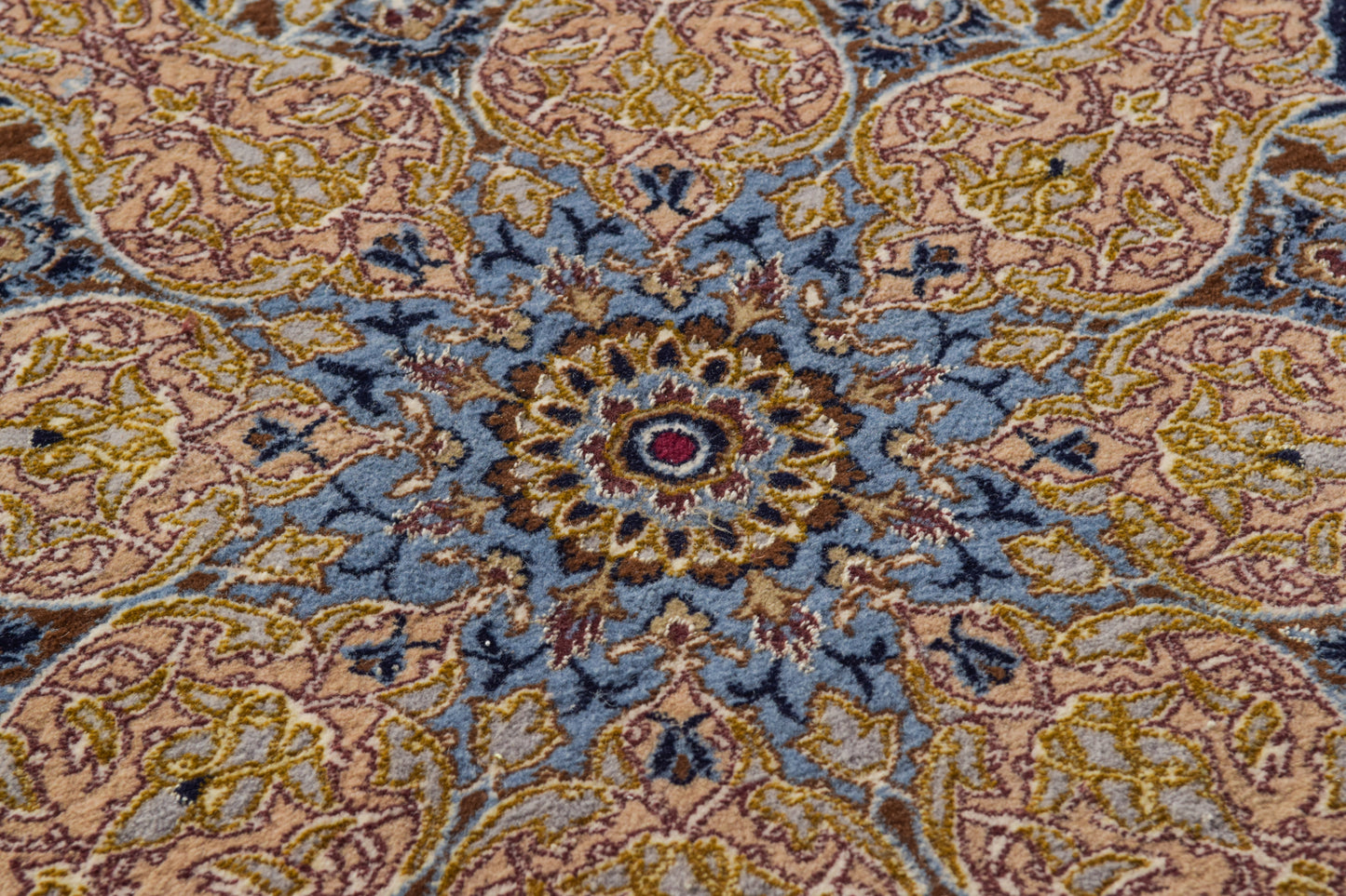 Handwoven Blue Medallion Ground Rug - Modern Decorative