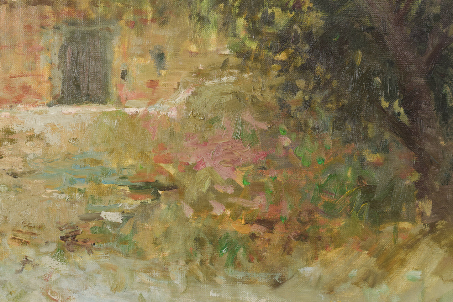 Joan Ramon Palau Junca - Impressionist Painting with River and Chalets - Modern Decorative