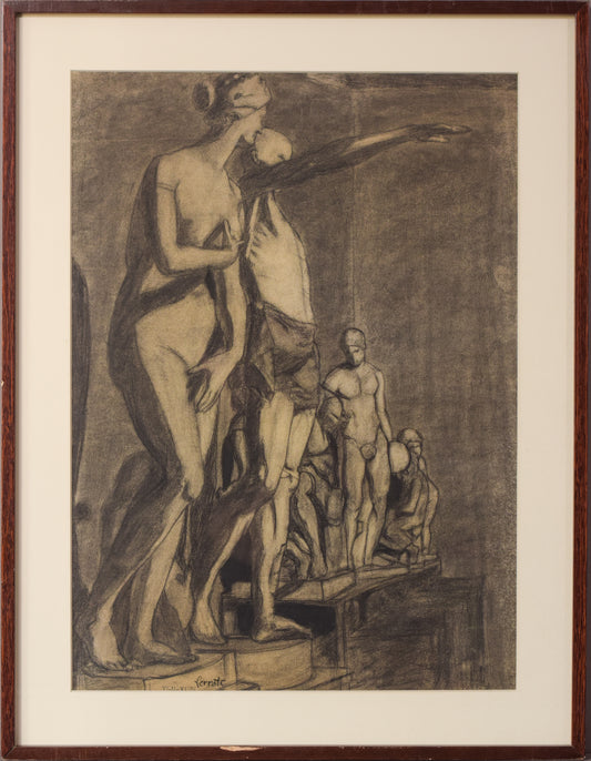 Drawing of Sculptures - Pencil and Charcoal on paper - Modern Decorative