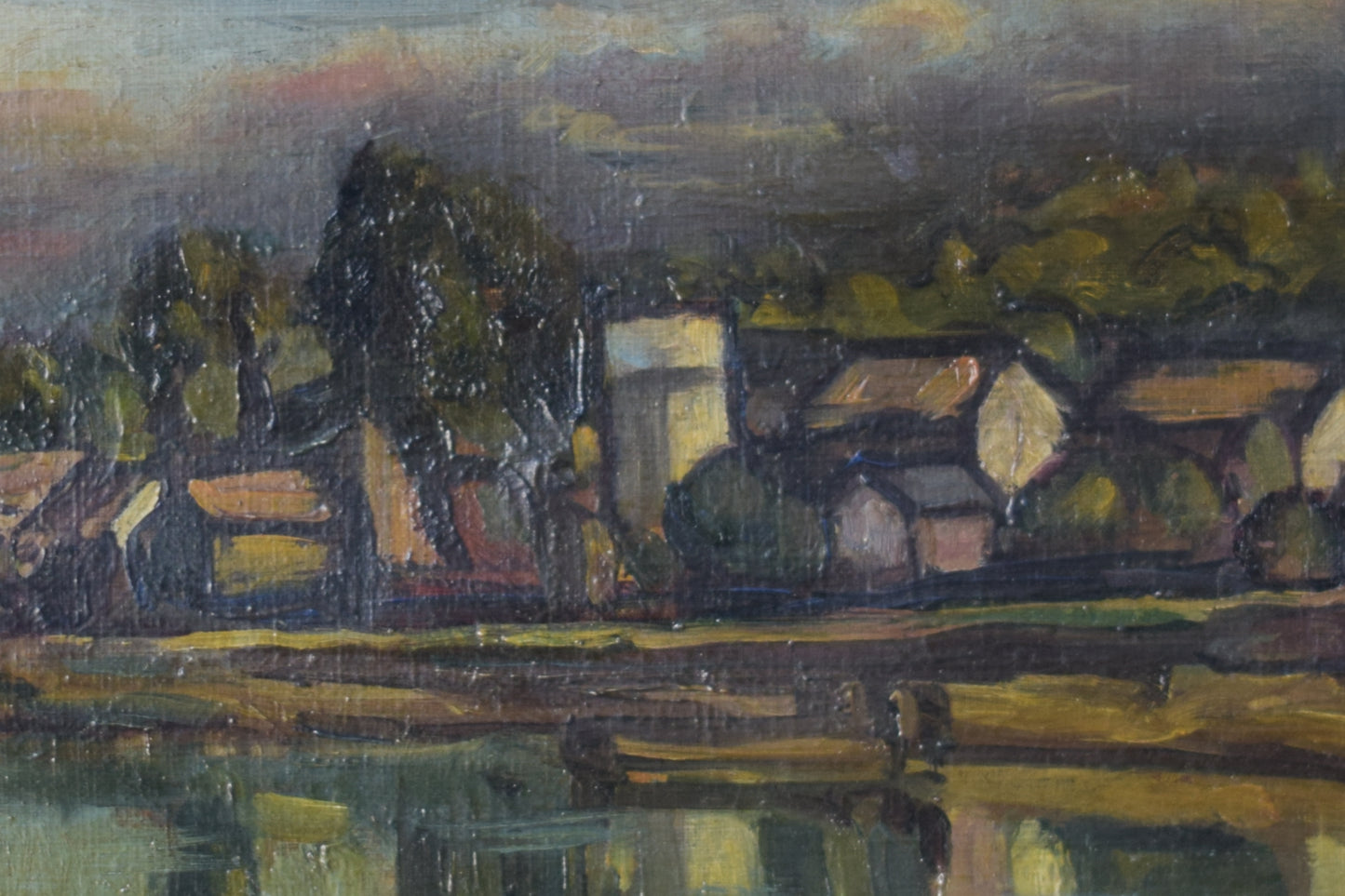 Landscape in Chaufour, France with a view of the Village and River_Detail