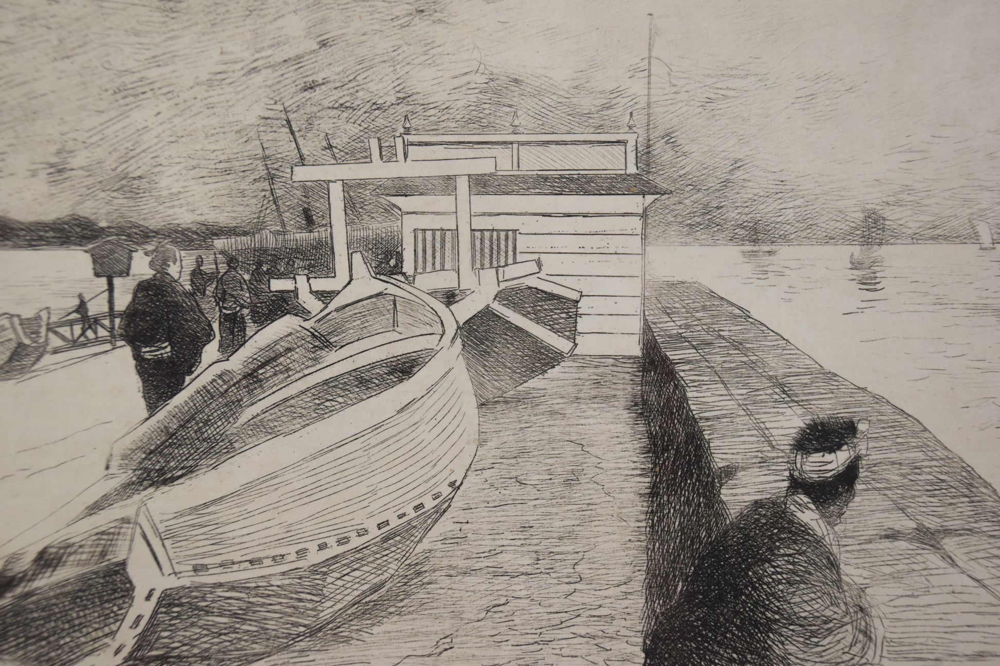 Impressionist Etching - A Japanese or Tahitian Harbour - Modern Decorative