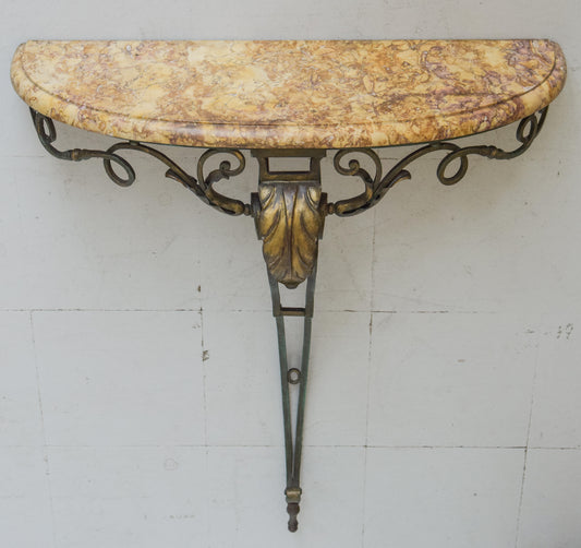 Antique Marble and Verdigris Patinated Iron - Console Table - Modern Decorative