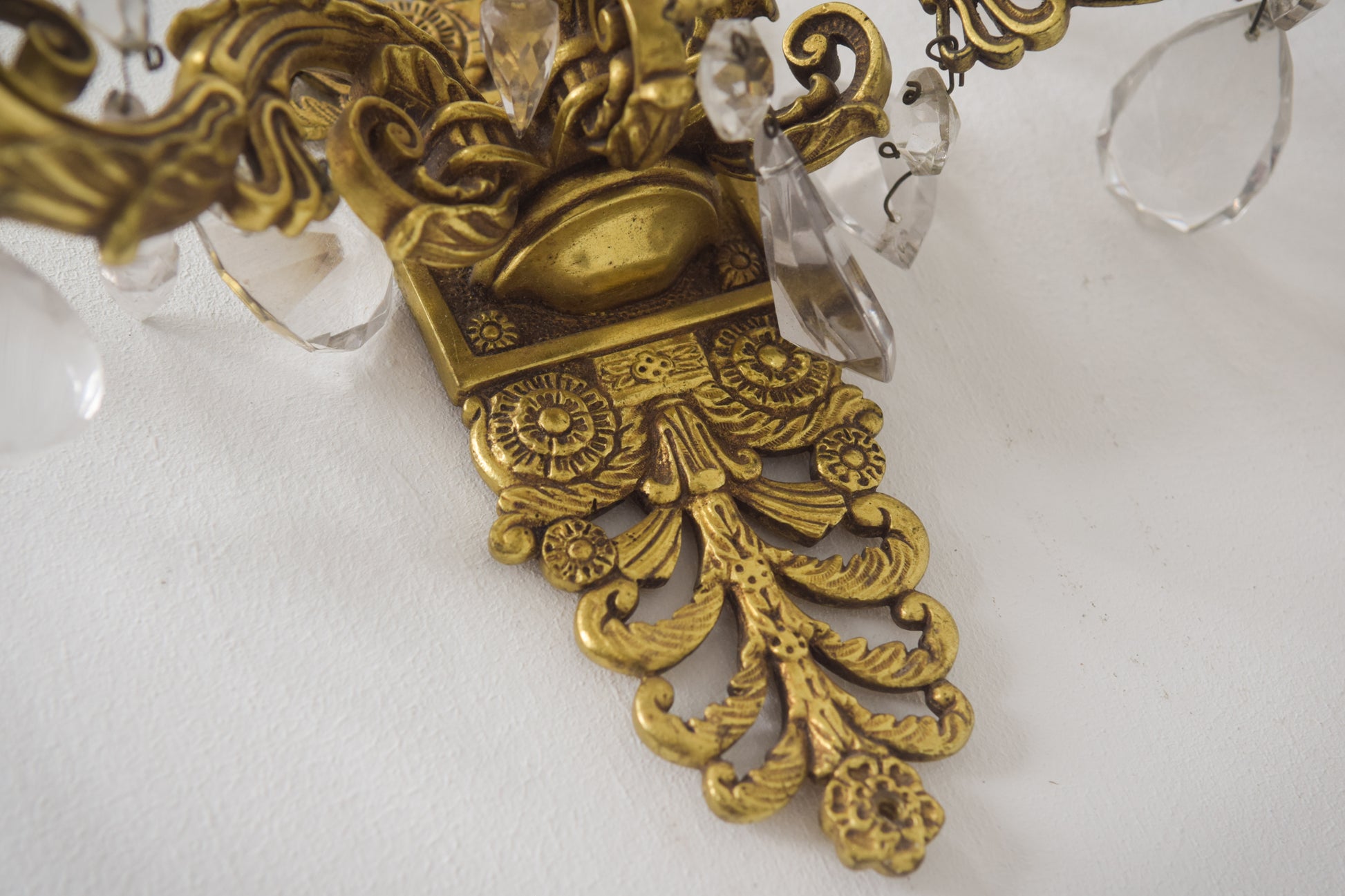 Two - Bronze and Cut Glass Wall-Mounted Chandeliers - Modern Decorative