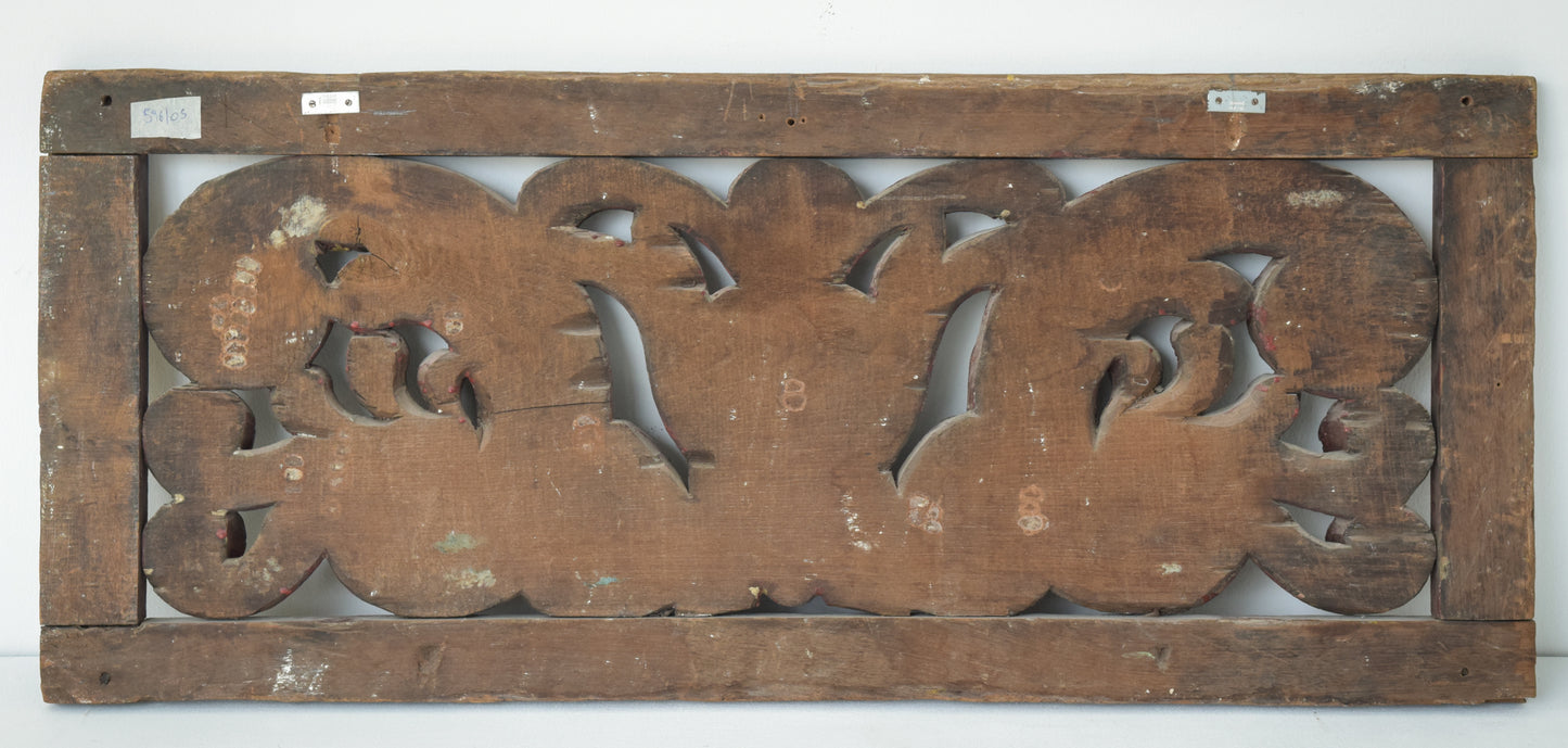 Large Indian Carved Wood Panel - Modern Decorative