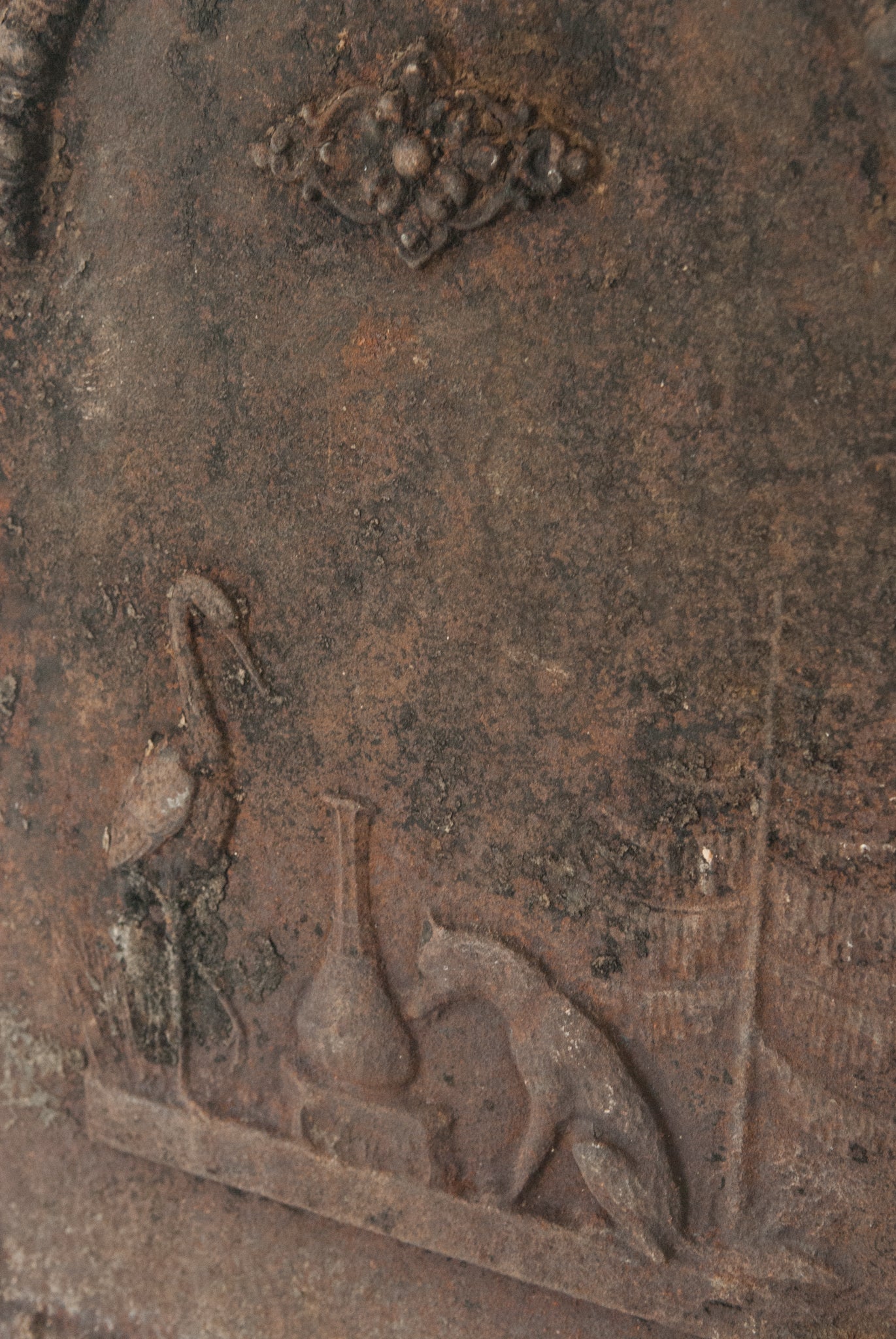 Iron Plaque - 'The Fox and the Stork' - Modern Decorative