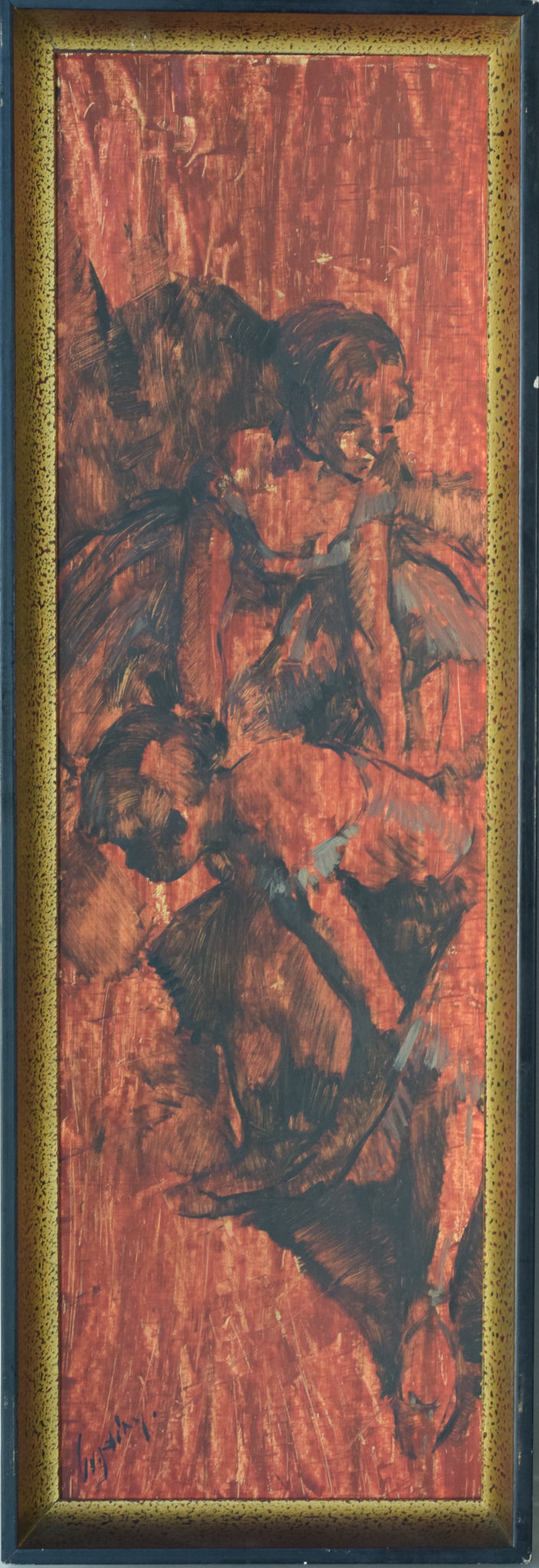 Two Paintings of Ballet Dancers in the Style of Edgar Degas - Modern Decorative