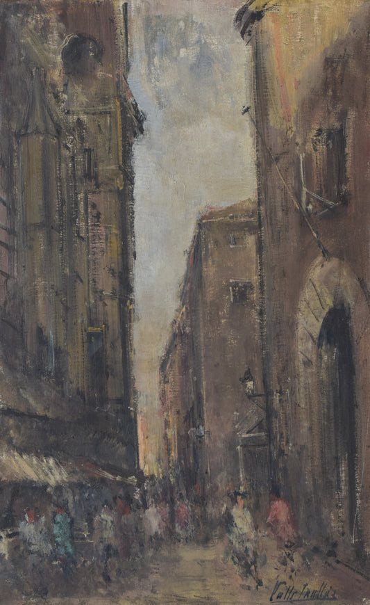Joan Antoni Valls Trullas - Impressionist City Scene, Barcelona - Modern Decorative