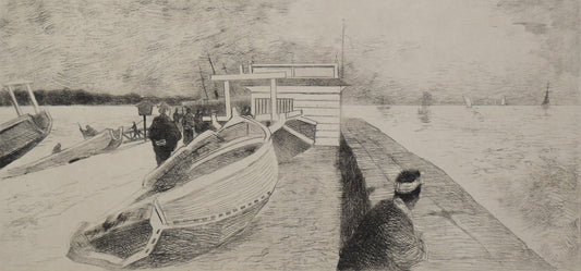 Impressionist Etching - A Japanese or Tahitian Harbour - Modern Decorative