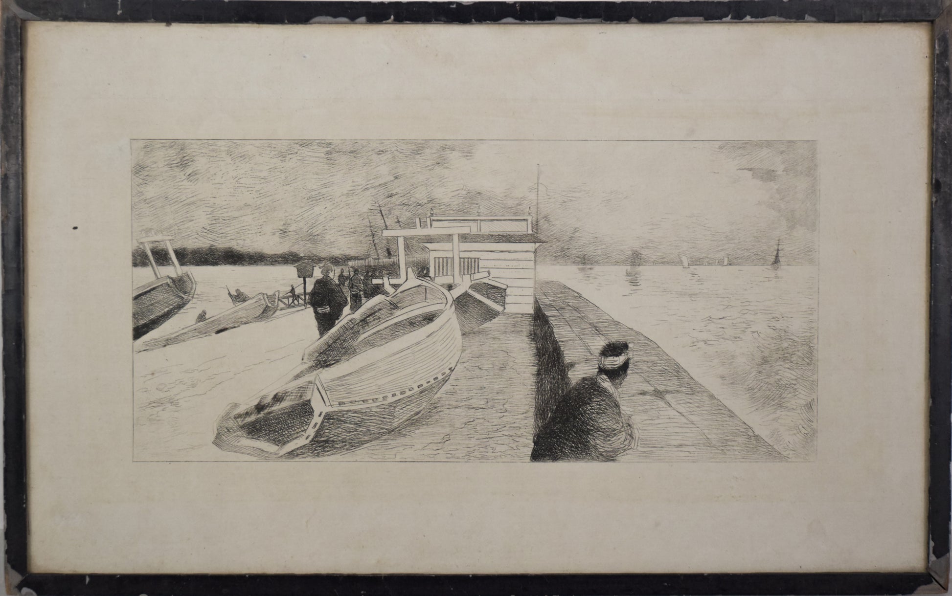 Impressionist Etching - A Japanese or Tahitian Harbour - Modern Decorative