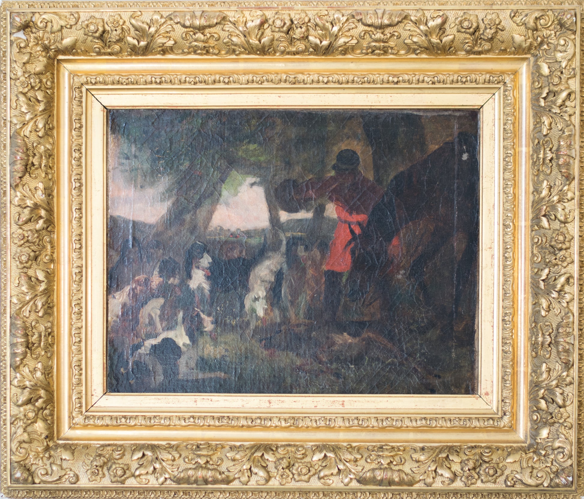 Study of a Hunting Scene - Oil on Canvas - Modern Decorative