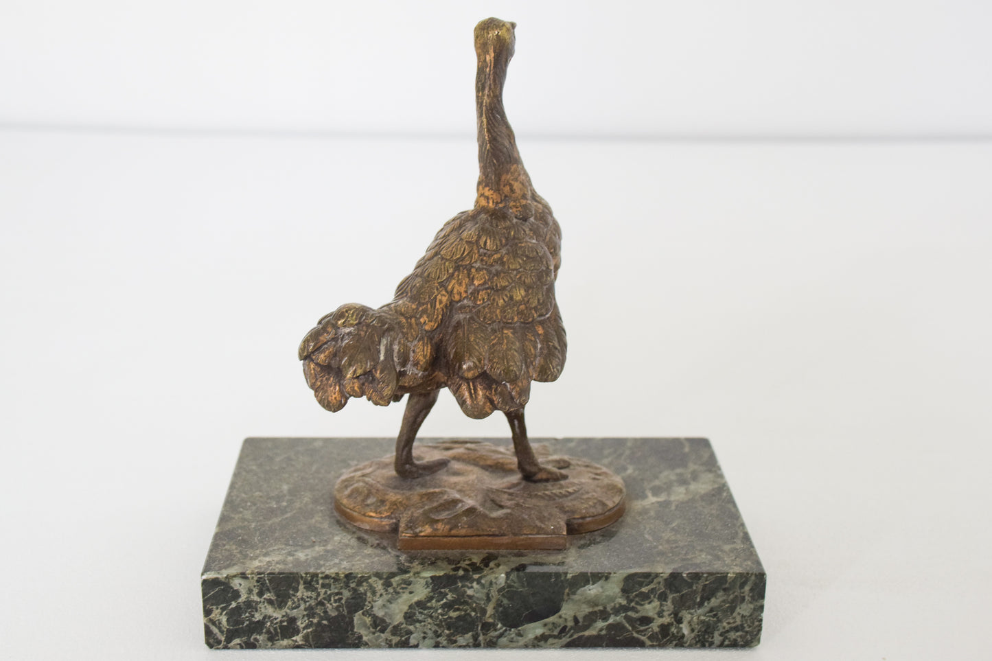 Antique Gold Painted Bronze Sculpture of an Ostrich - Modern Decorative