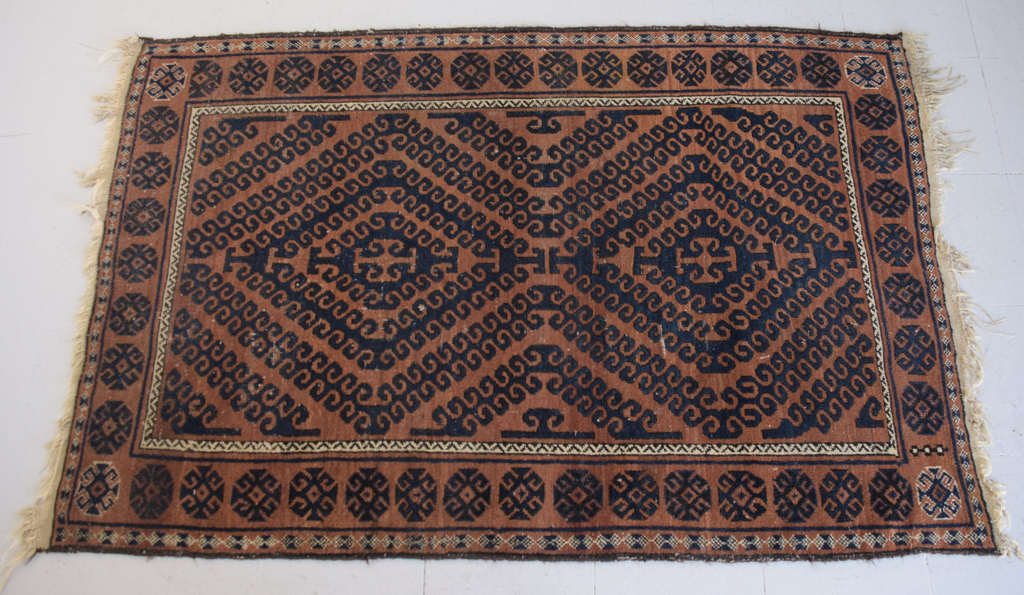 Handmade Rug with a Bold Geometric Design