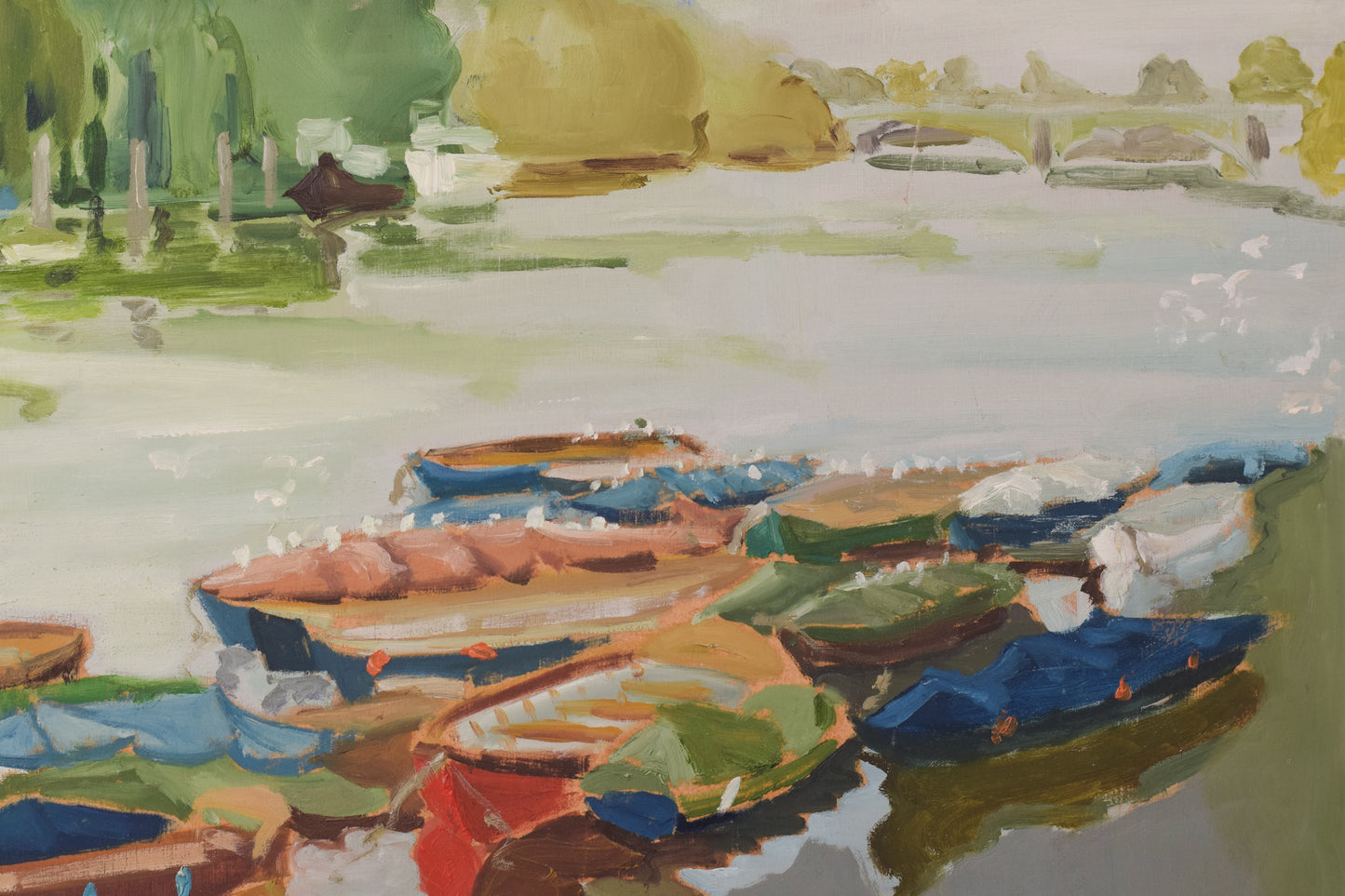 Skiffs By Richmond Bridge Boat House - Oil