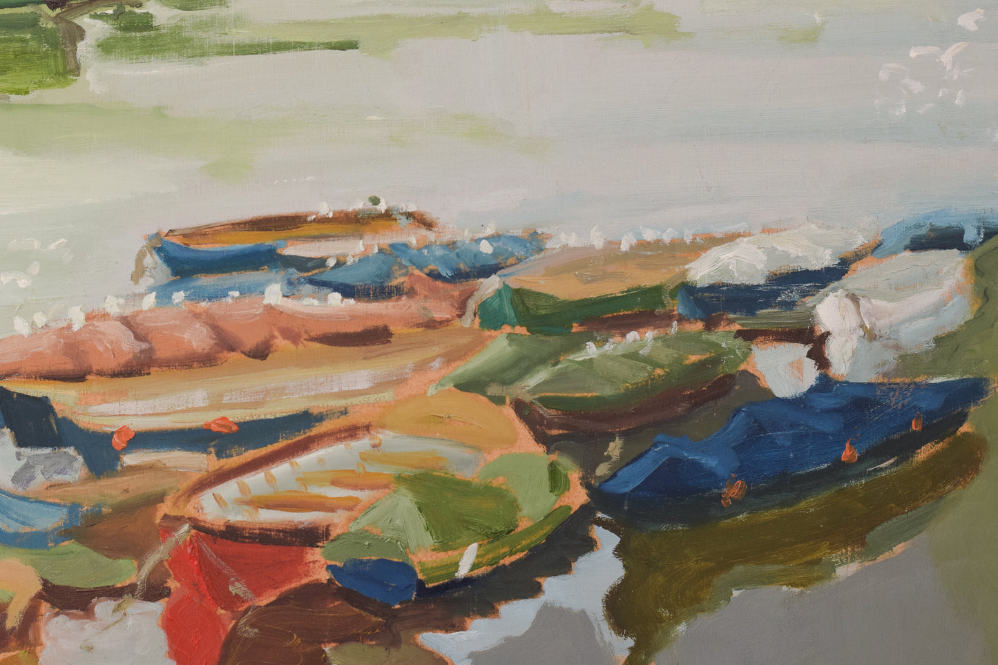 Skiffs By Richmond Bridge Boat House - Oil