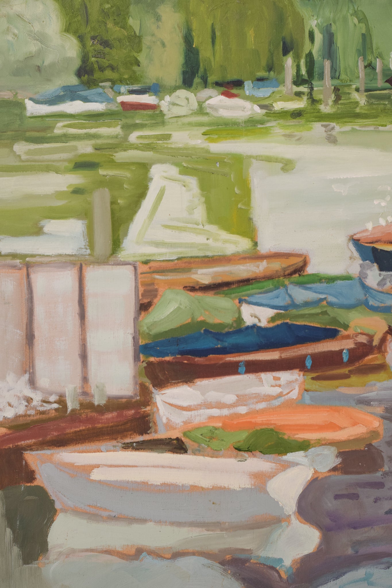 Skiffs By Richmond Bridge Boat House - Oil