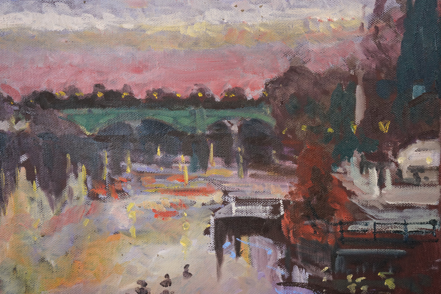 White Cross Pub Richmond Towards Isleworth - Winter Sunset