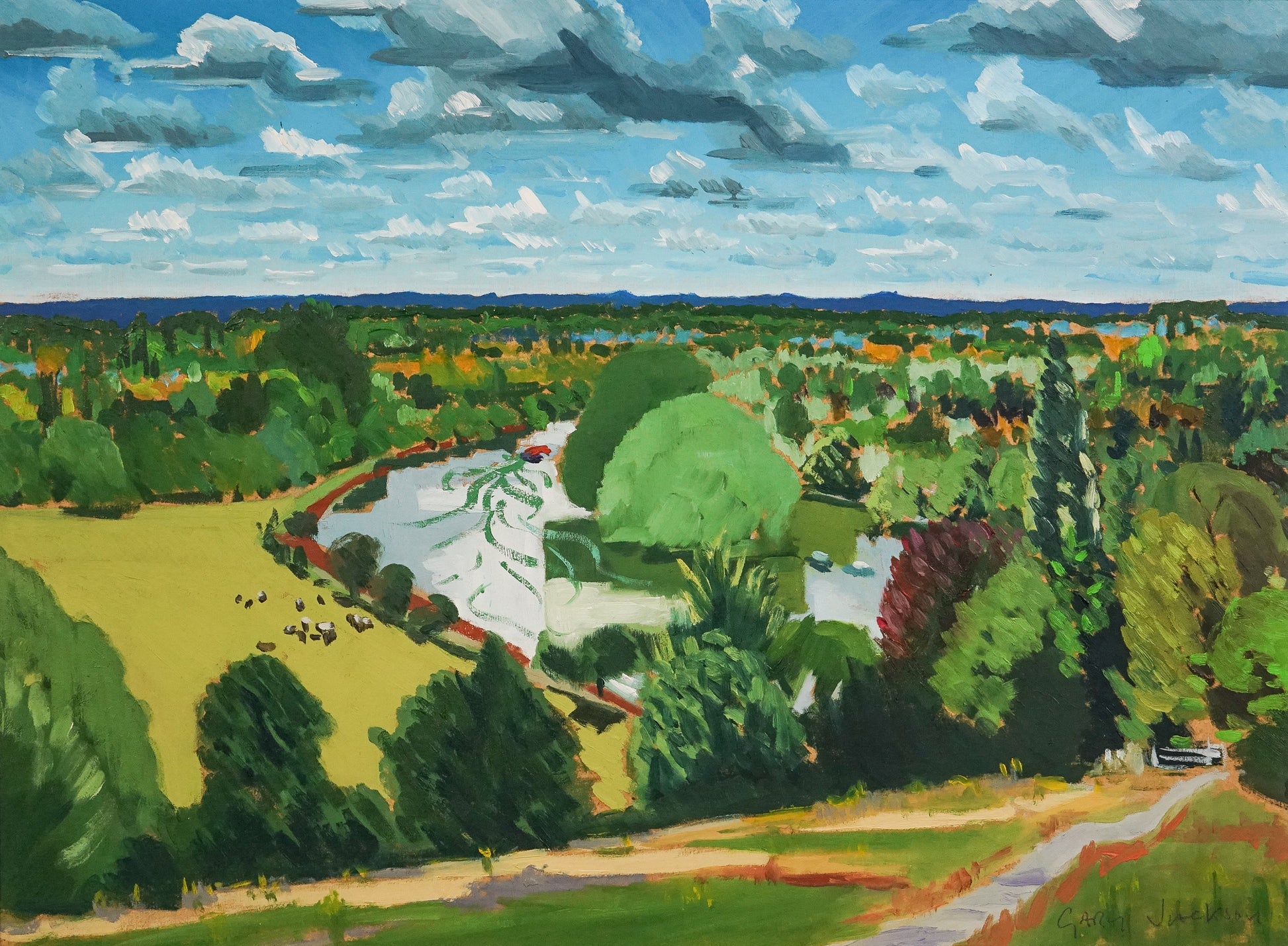 River Thames - Richmond Terrace - Summer - Modern Decorative