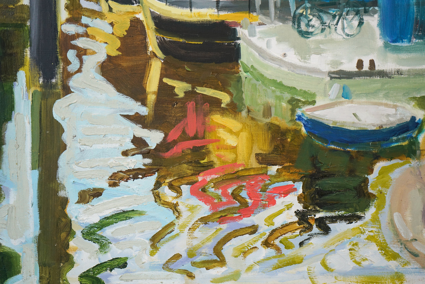 Puppet Theatre Barge - The Thames Richmond - Oil