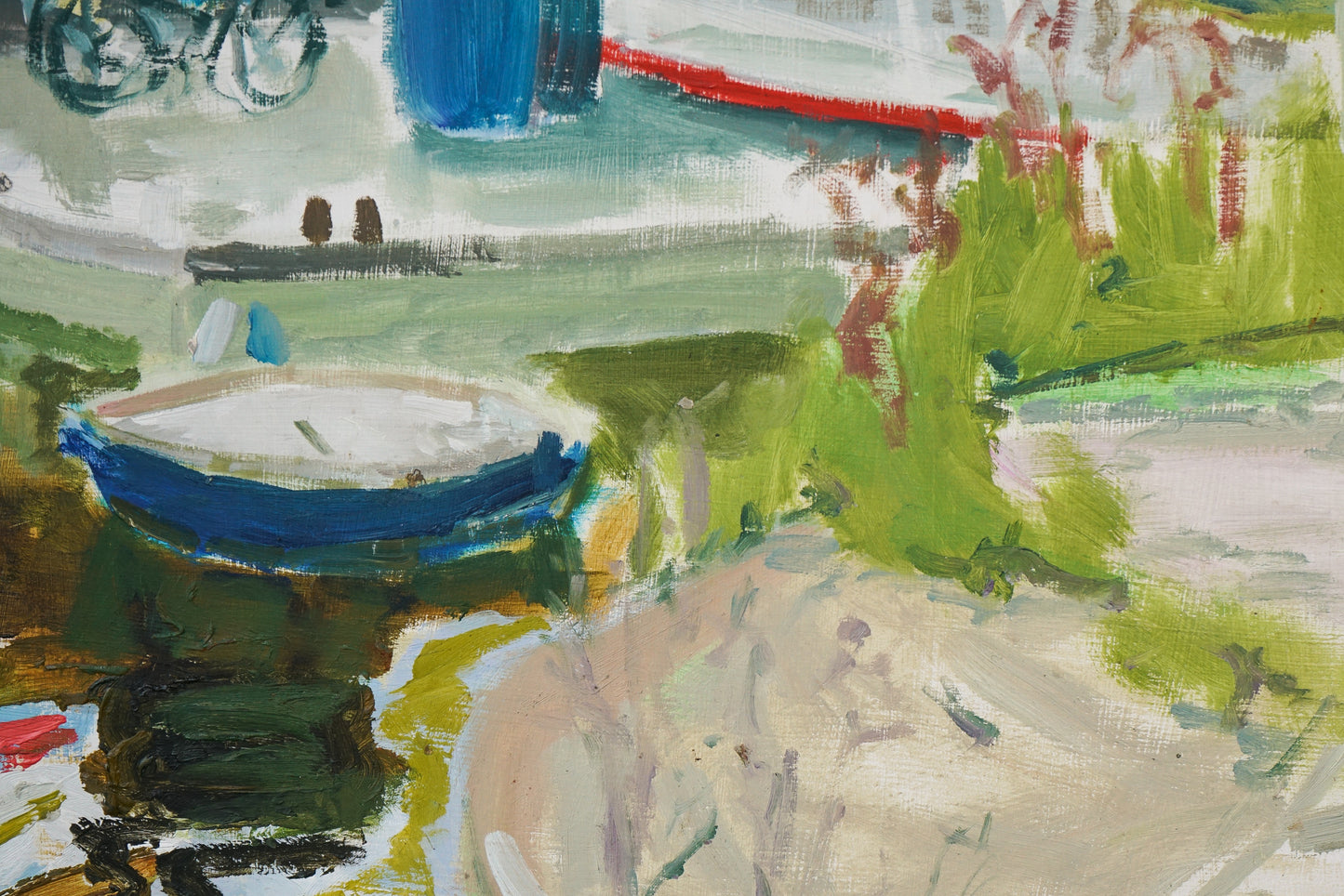 Puppet Theatre Barge - The Thames Richmond - Oil