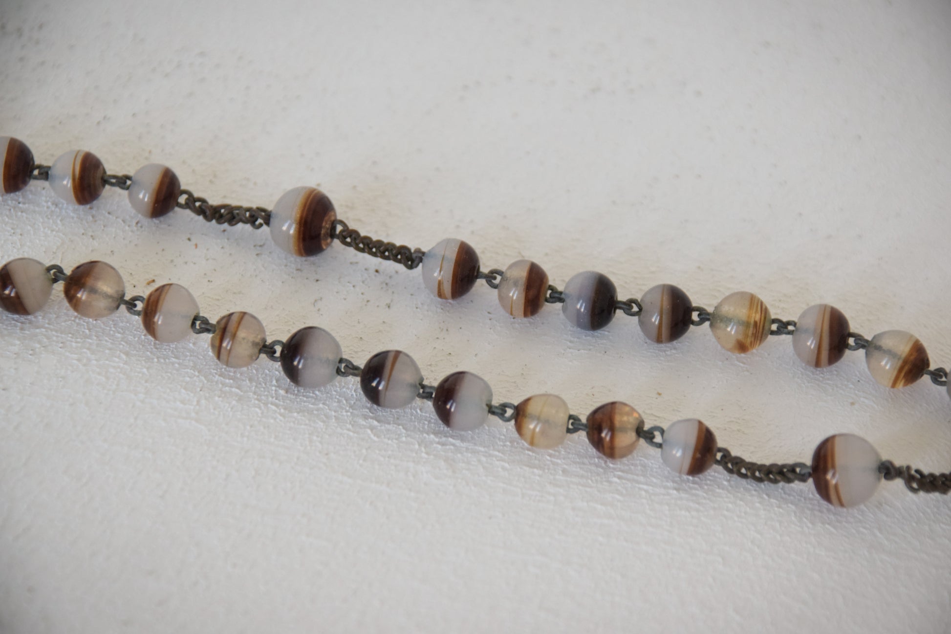 Rosary - Agate Cross and Beads - Modern Decorative