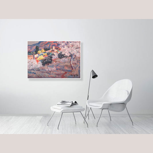 Josep Mas Pou - Almond Blossom - Framed