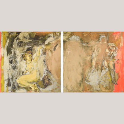 Vicente Vela - Two Large Figurative Expressionist Nude Studies