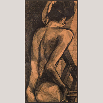 Large - Stylised Life Drawing of a Lady